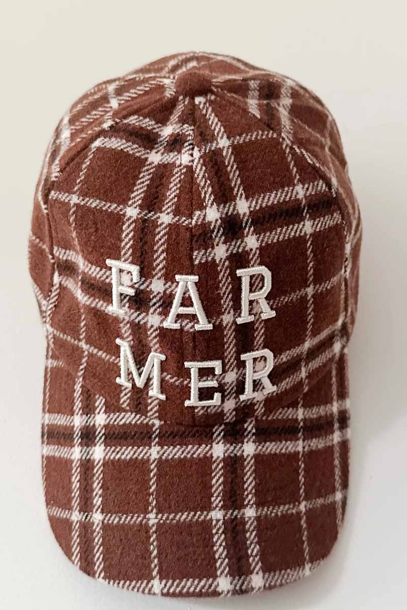 FAR MER Chocolate Plaid Cap