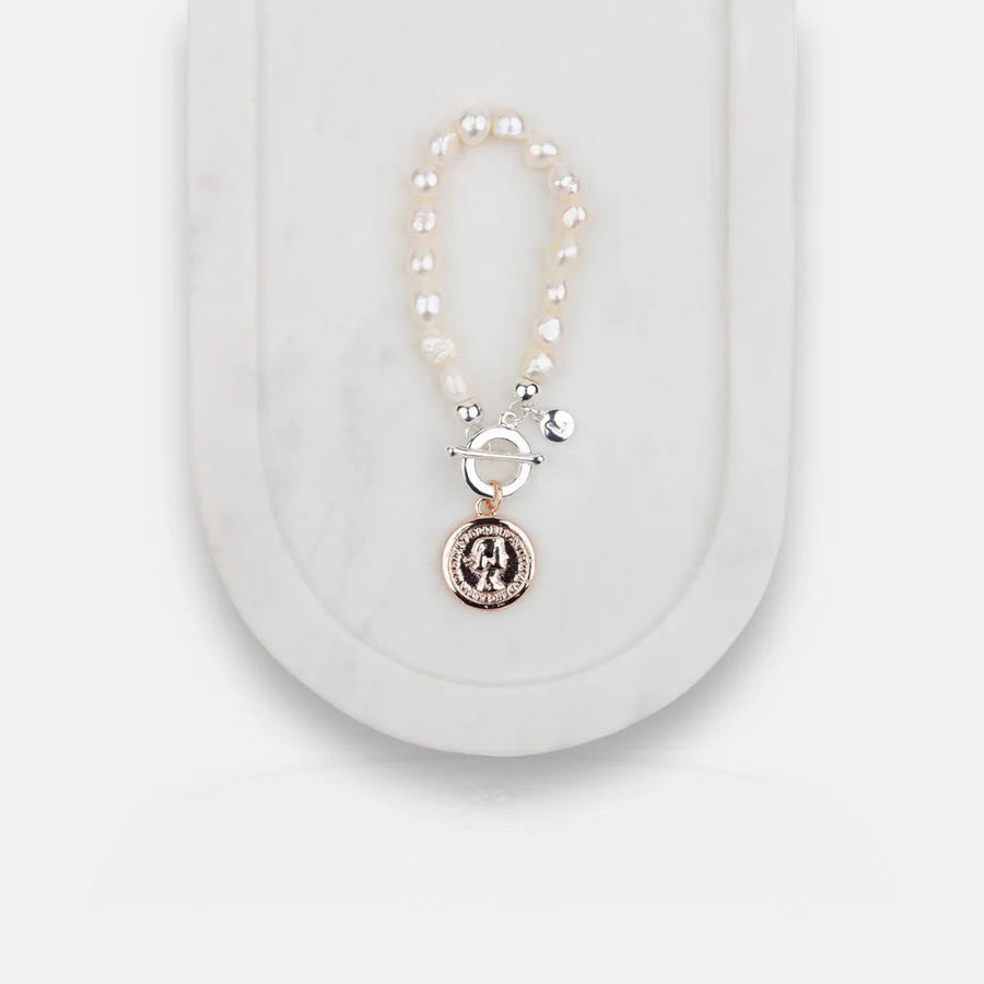 Mixed Coin Pearl Bracelet