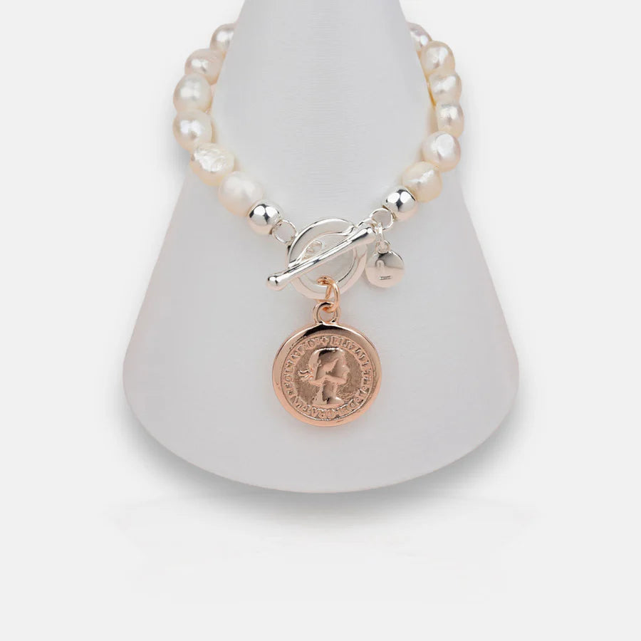 Mixed Coin Pearl Bracelet