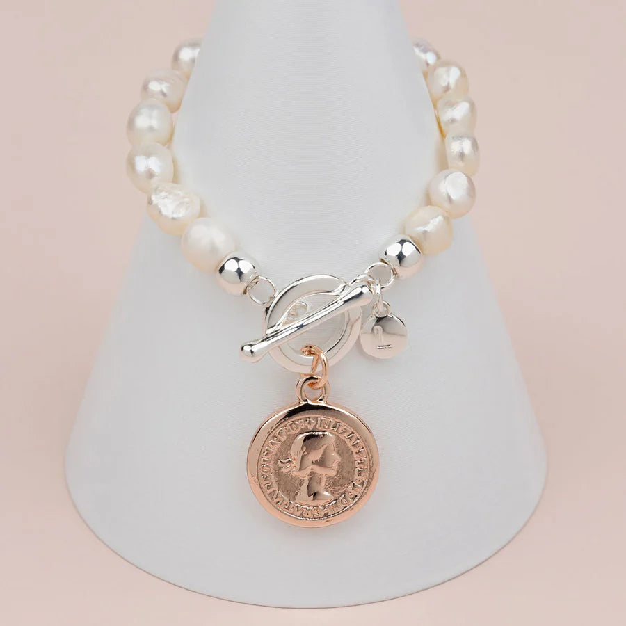 Mixed Coin Pearl Bracelet