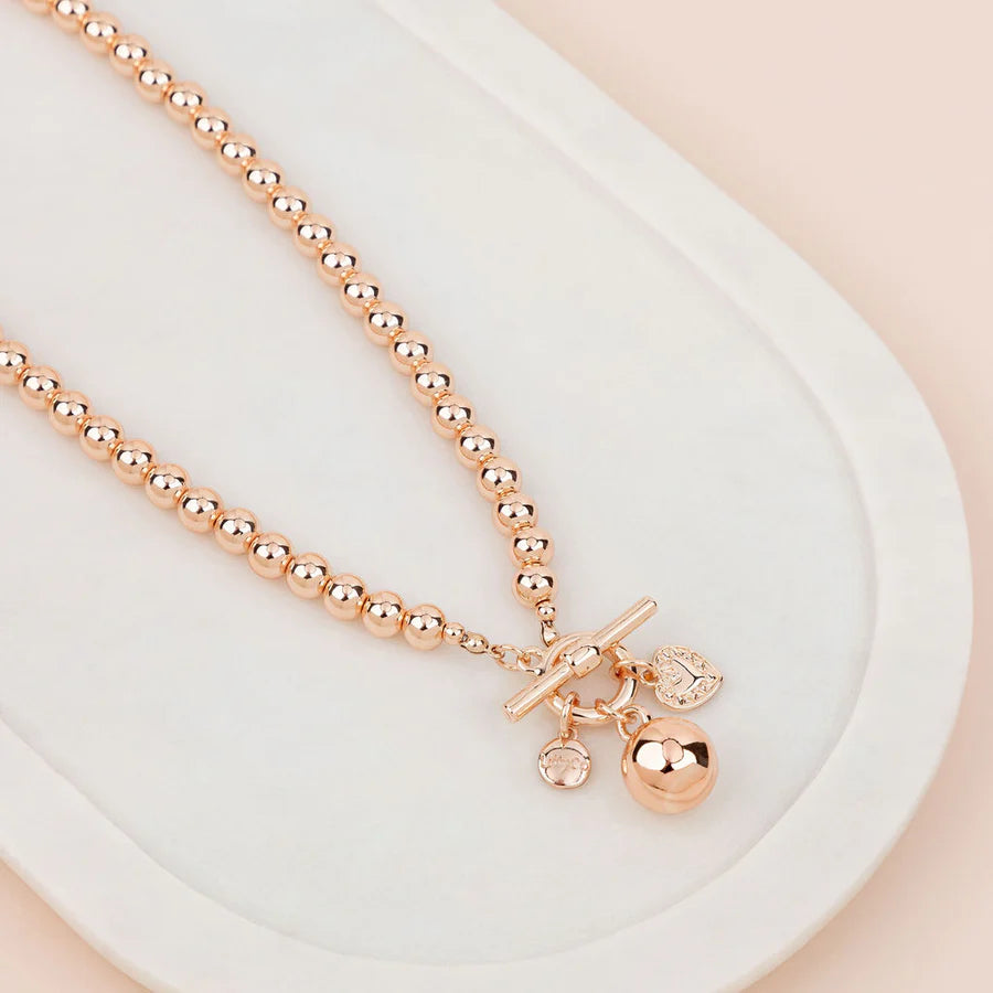 Limited Edition Short Rose Gold Ball Necklance