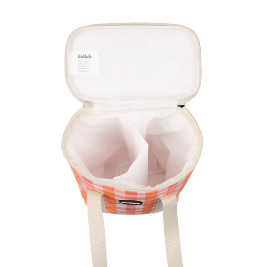 Wine Cooler Bag - Watermelon Peach Check