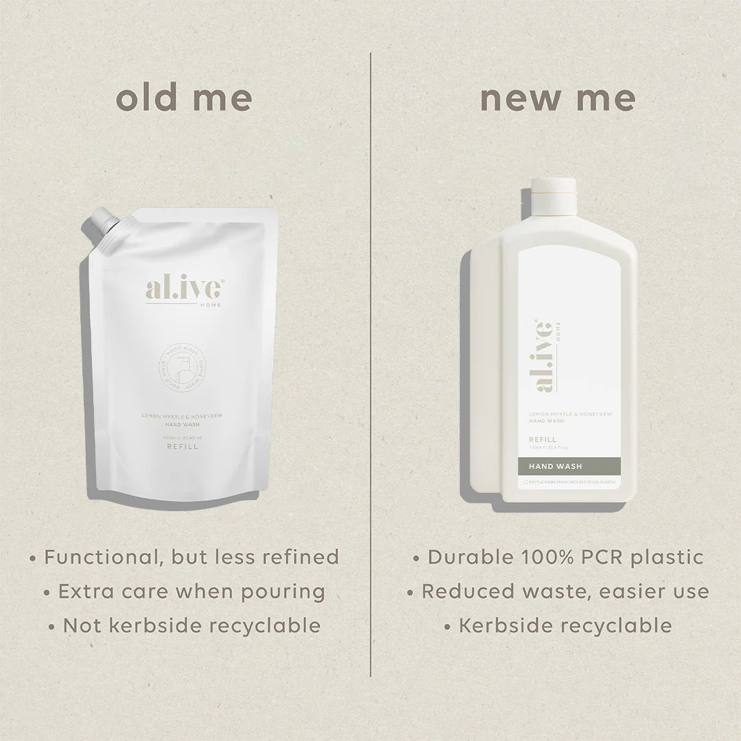 AL.IVE 1L Hand Wash Refill - Lemon Myrtle and Honeydew