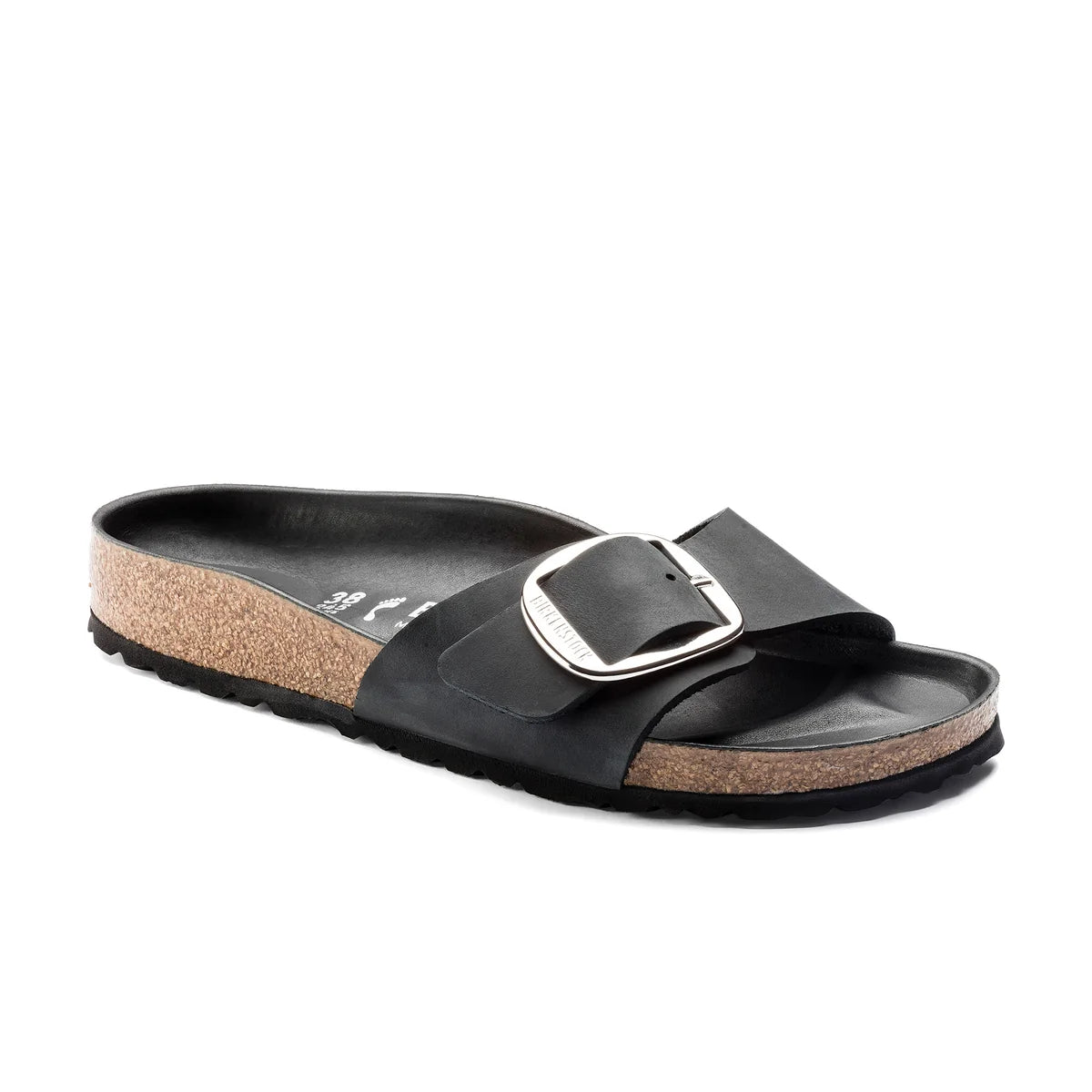 Birkenstock Madrid Big Buckle Black Oiled Leather Narrow