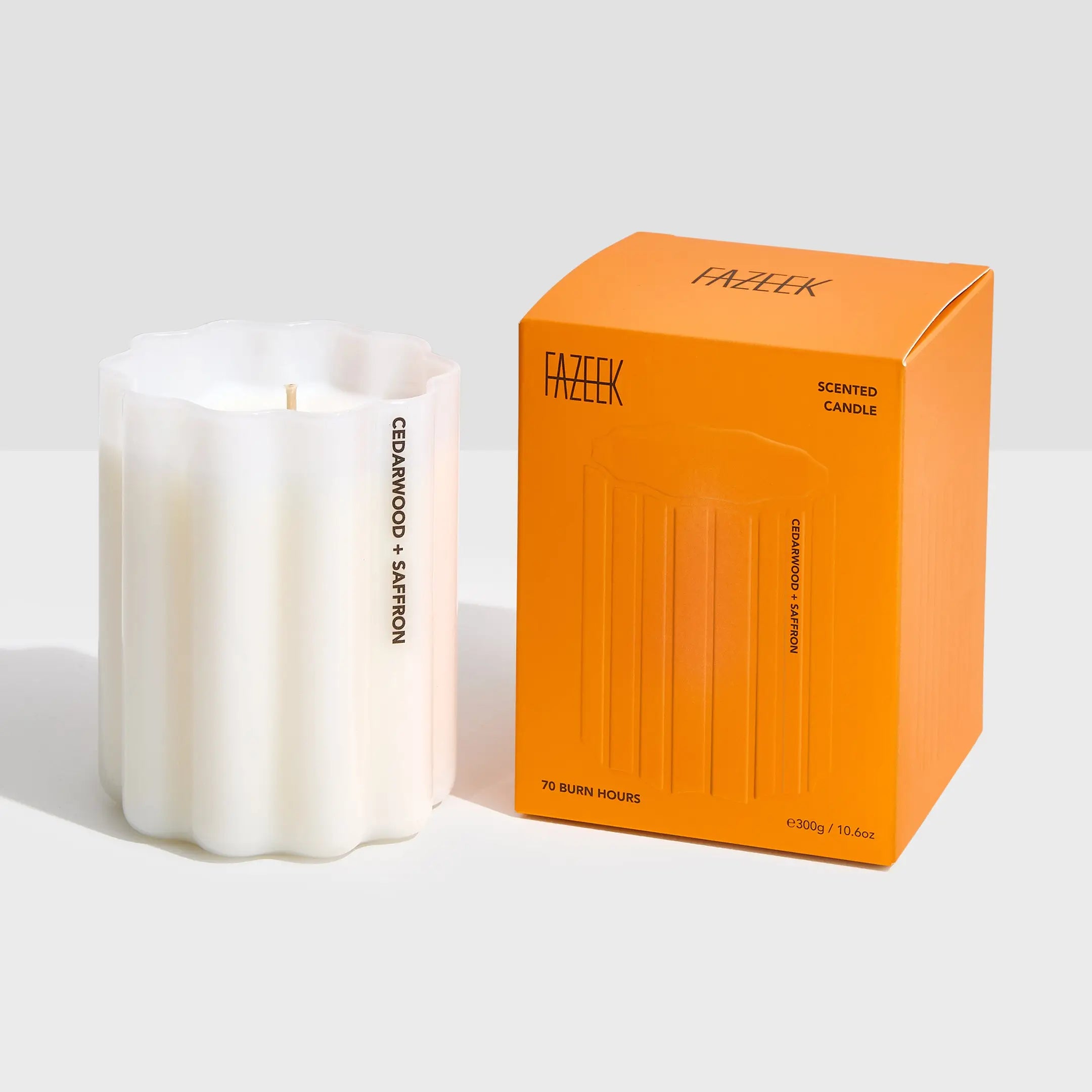 Fazeek Cedarwood and Saffron Wave Candle