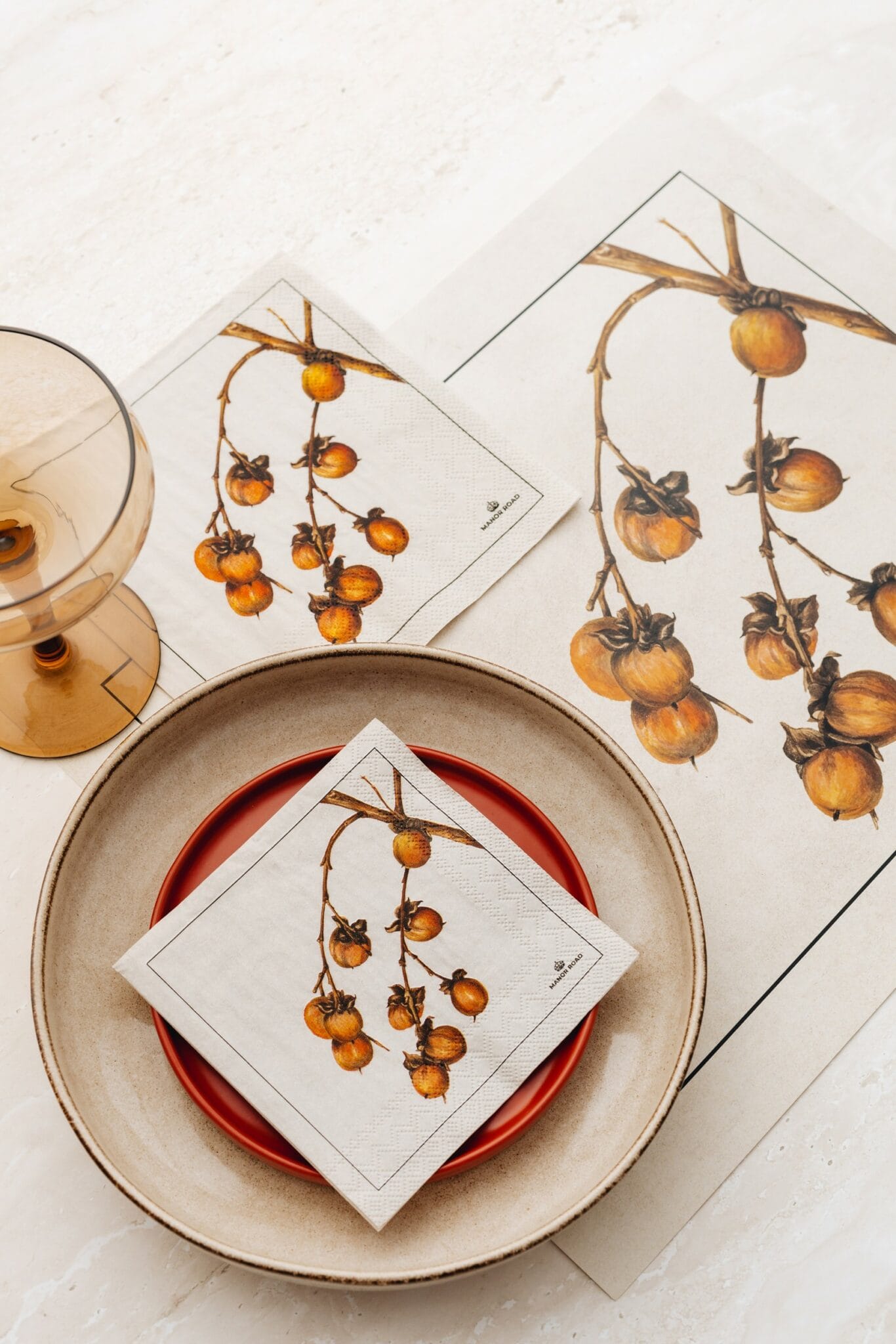 Manor Road Persimmon Napkins - Cocktail