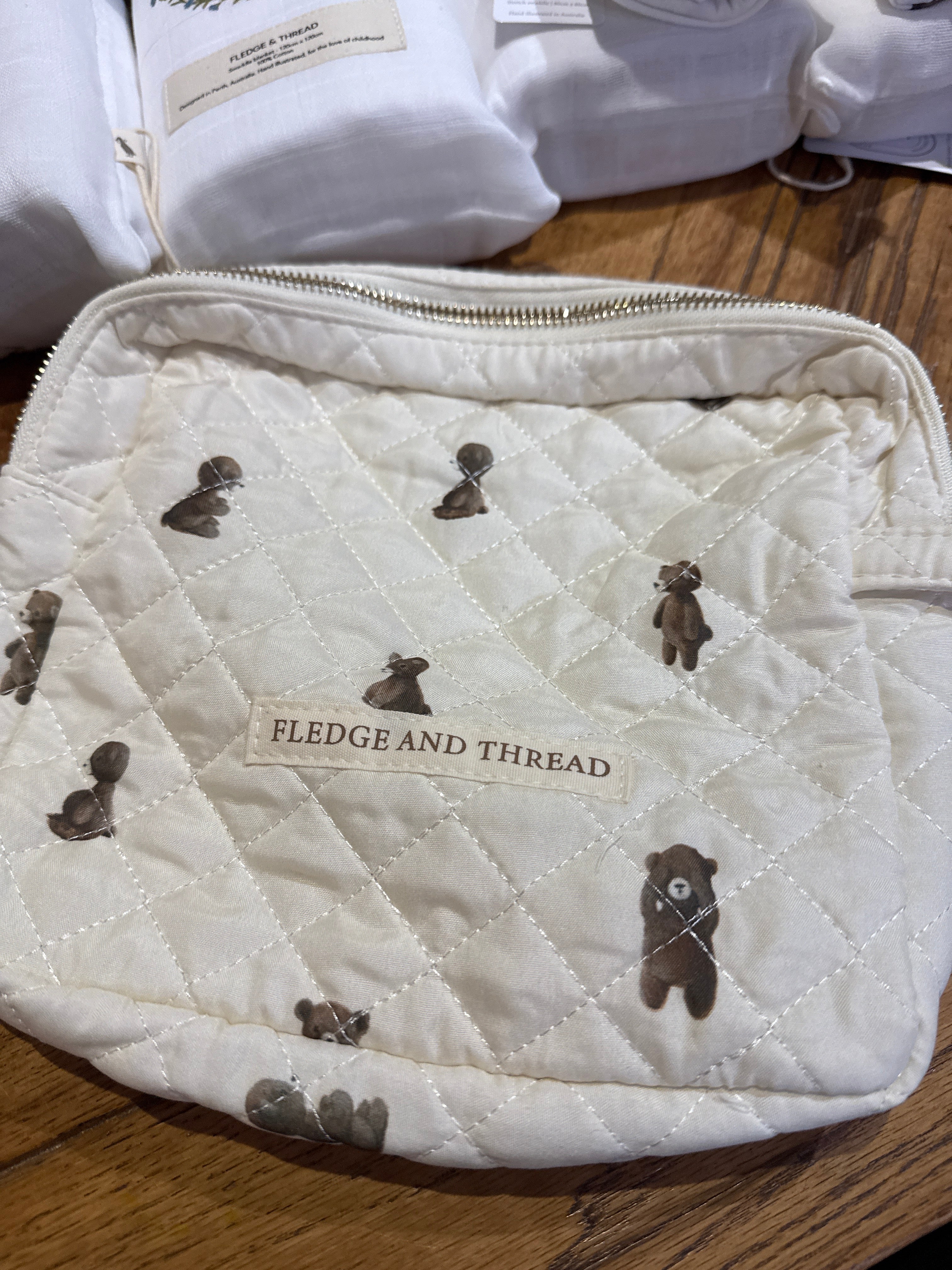 Quilted Change Bag - Teddy Bear