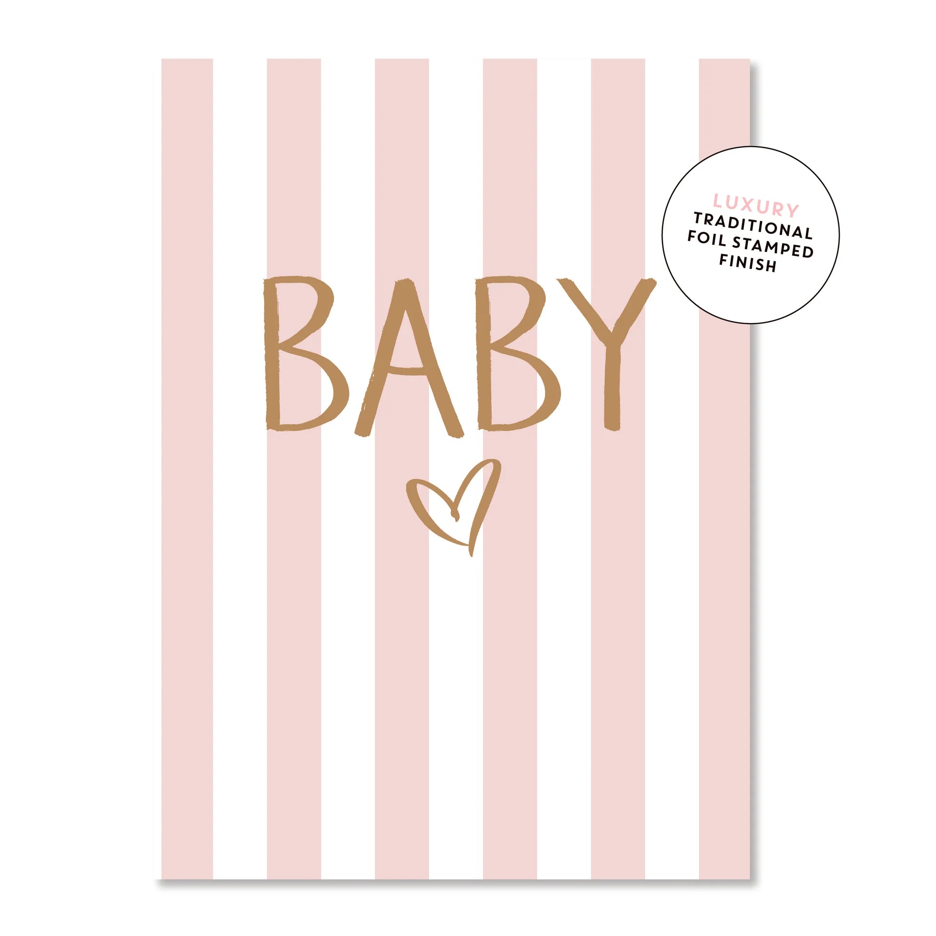 Baby Bold Stripe Pink Greeting Card