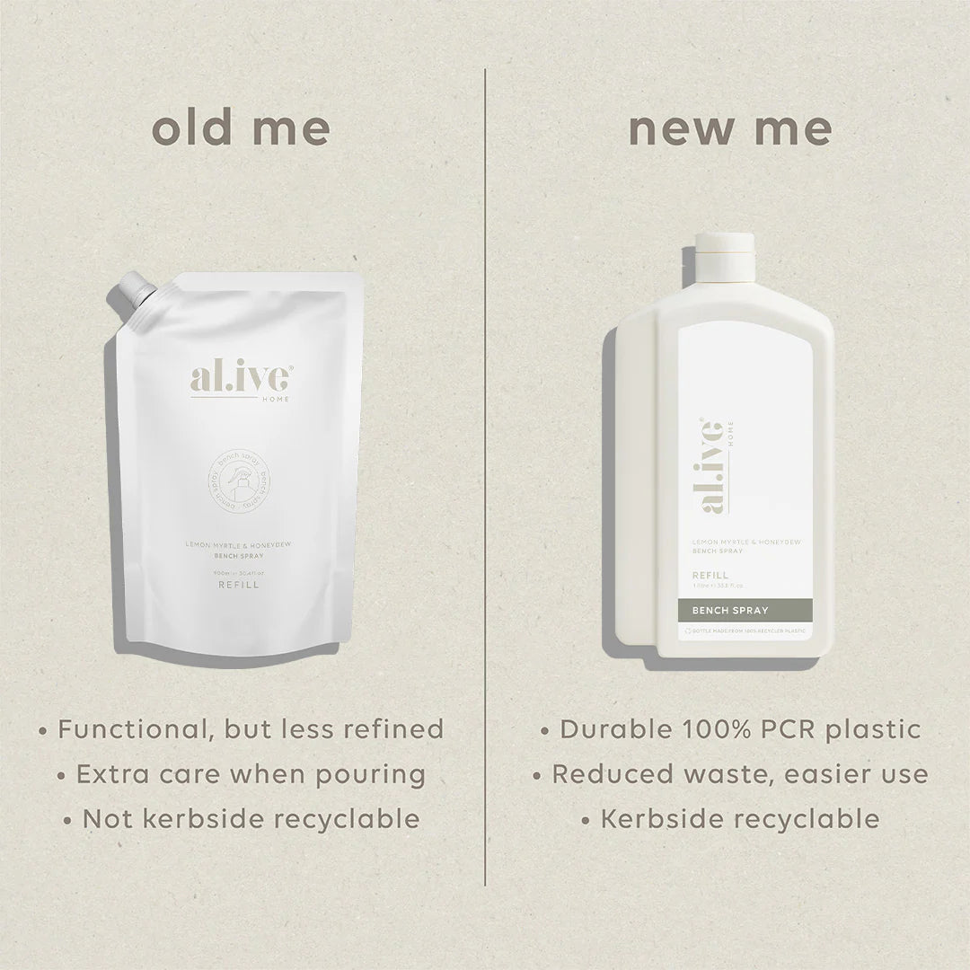 AL.IVE 1L Bench Spray Refill - Lemon Myrtle and Honeydew