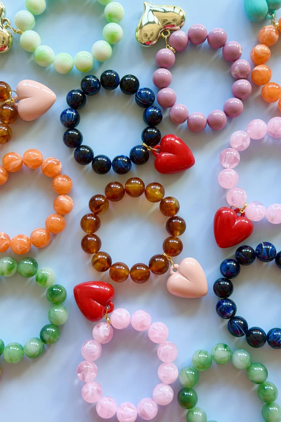 Bubble and Heart Bracelet - Amber