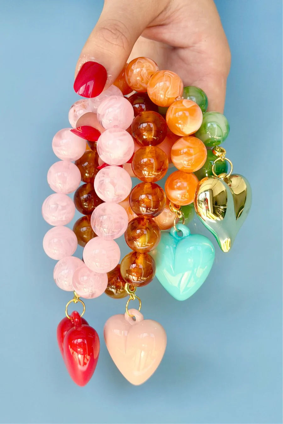 Bubble and Heart Bracelet - Pink
