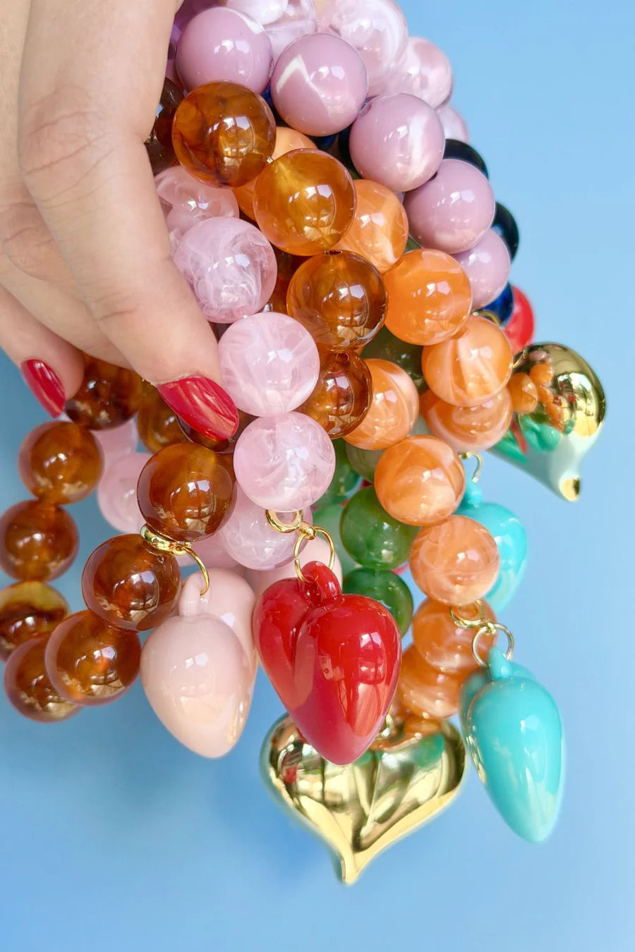 Bubble and Heart Bracelet - Pink