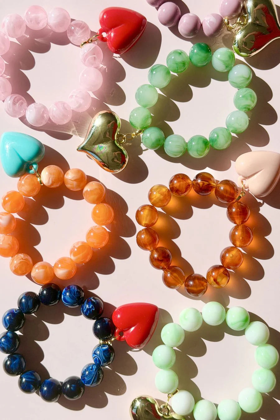 Bubble and Heart Bracelet - Navy
