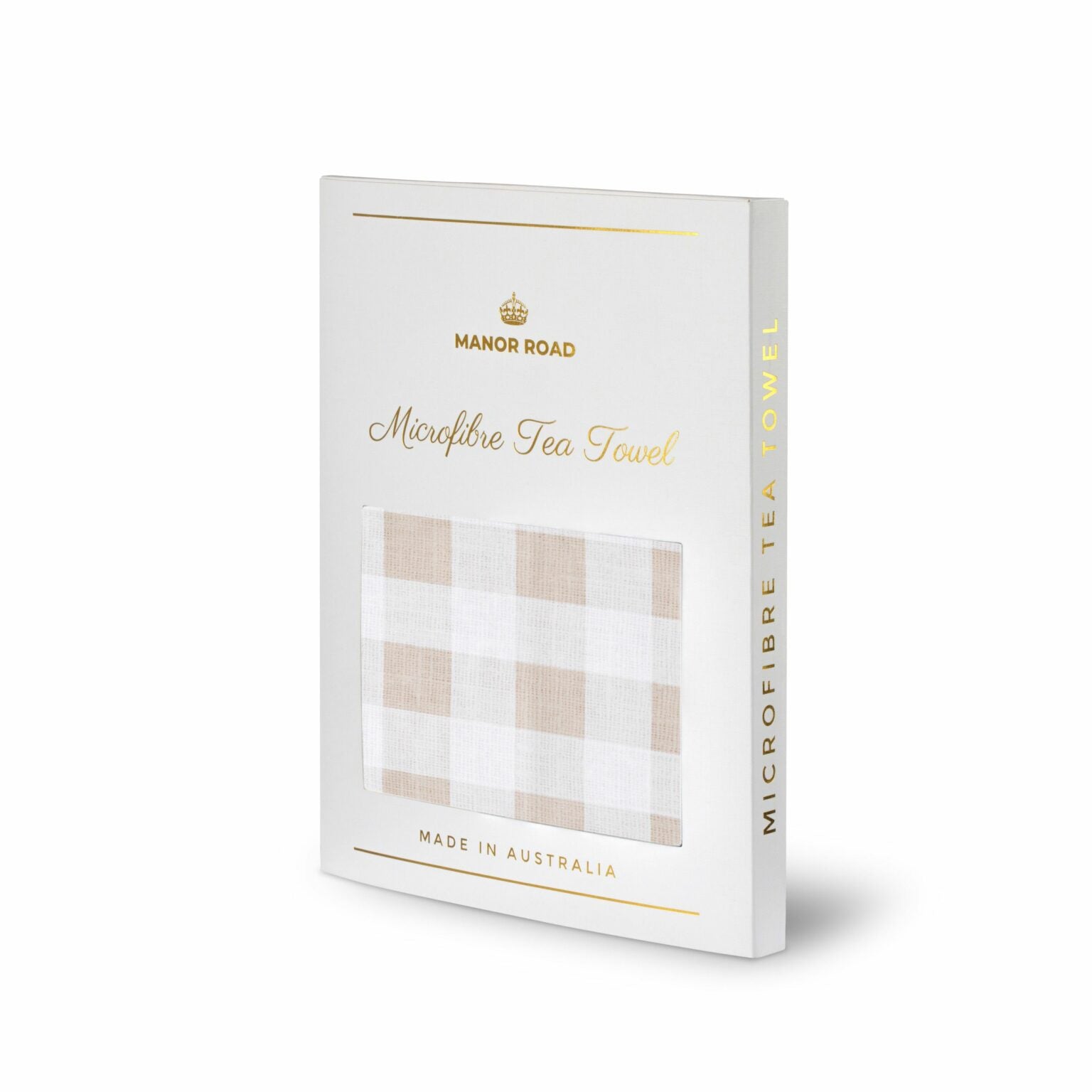 Manor Road Microfiber Tea Towel - Linen (Gingham Natural)