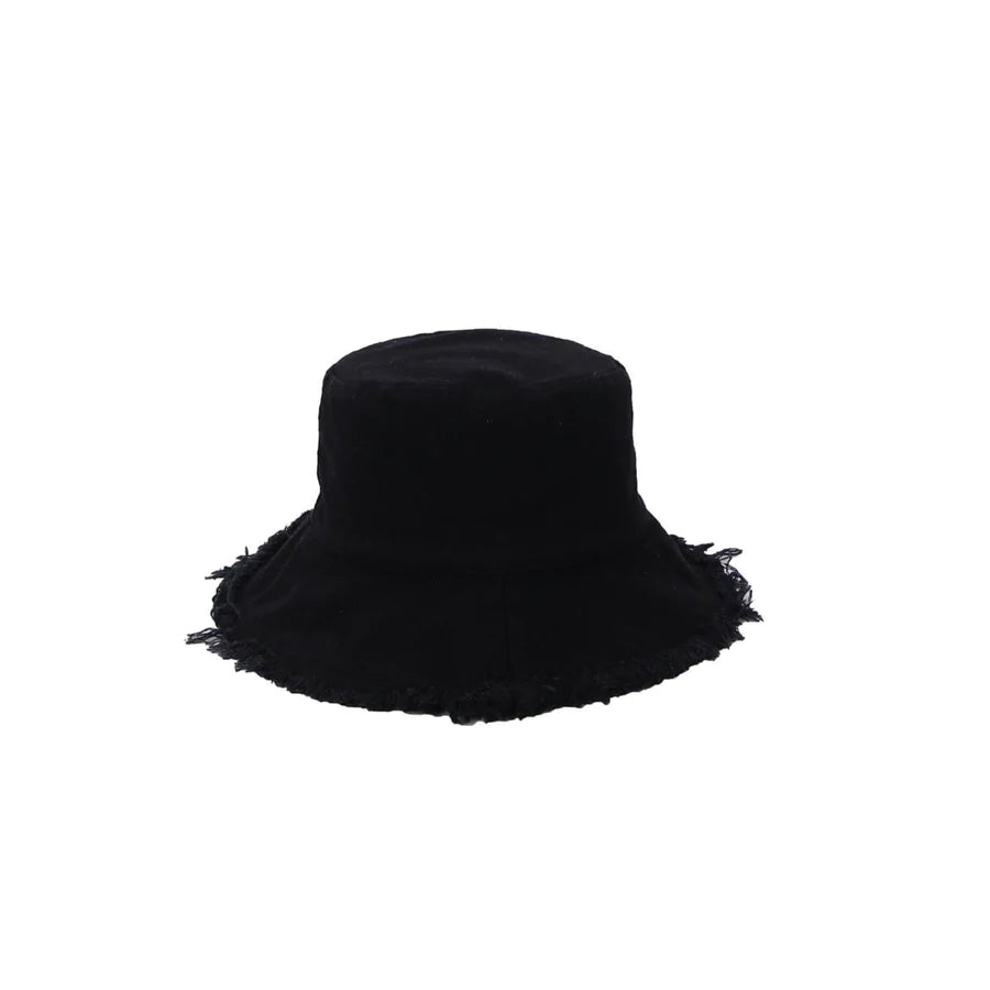 Cotton Frayed Edge Bucket Hat