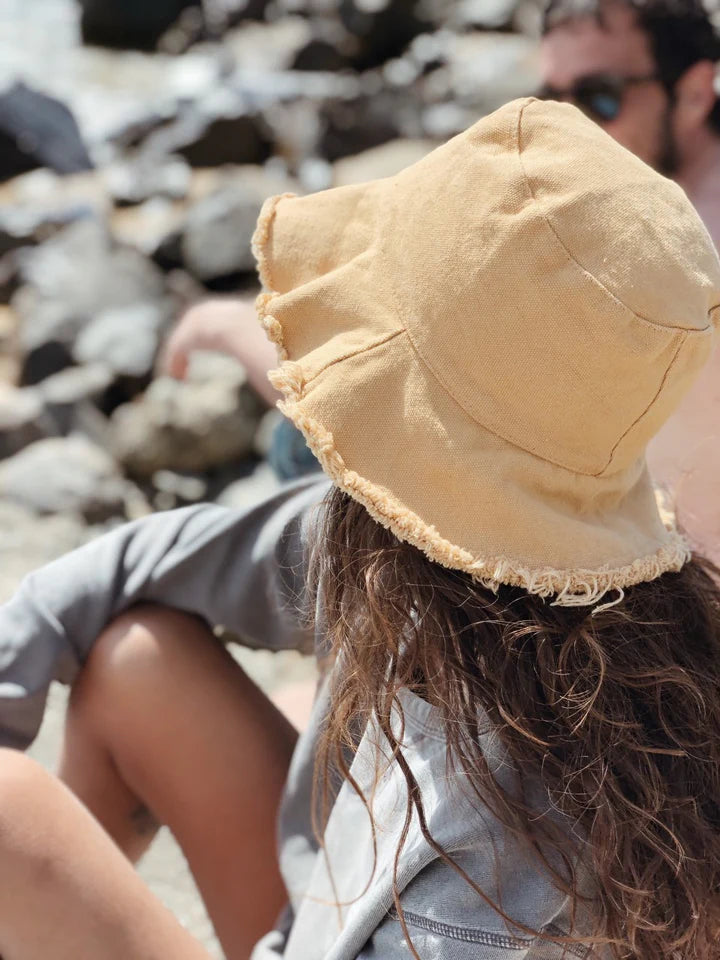 Cotton Frayed Edge Bucket Hat