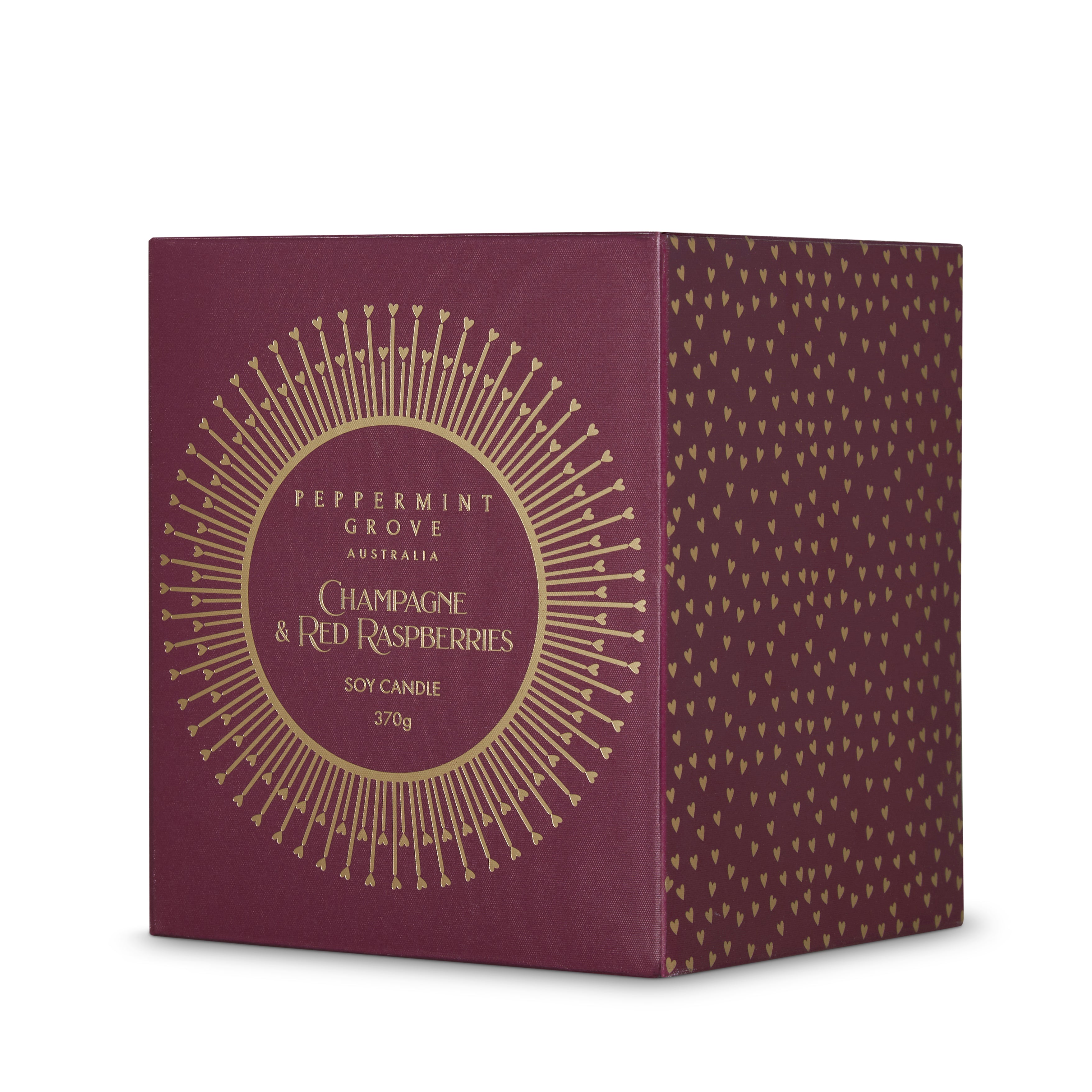 Champagne and Red Raspberries Large Soy Candle