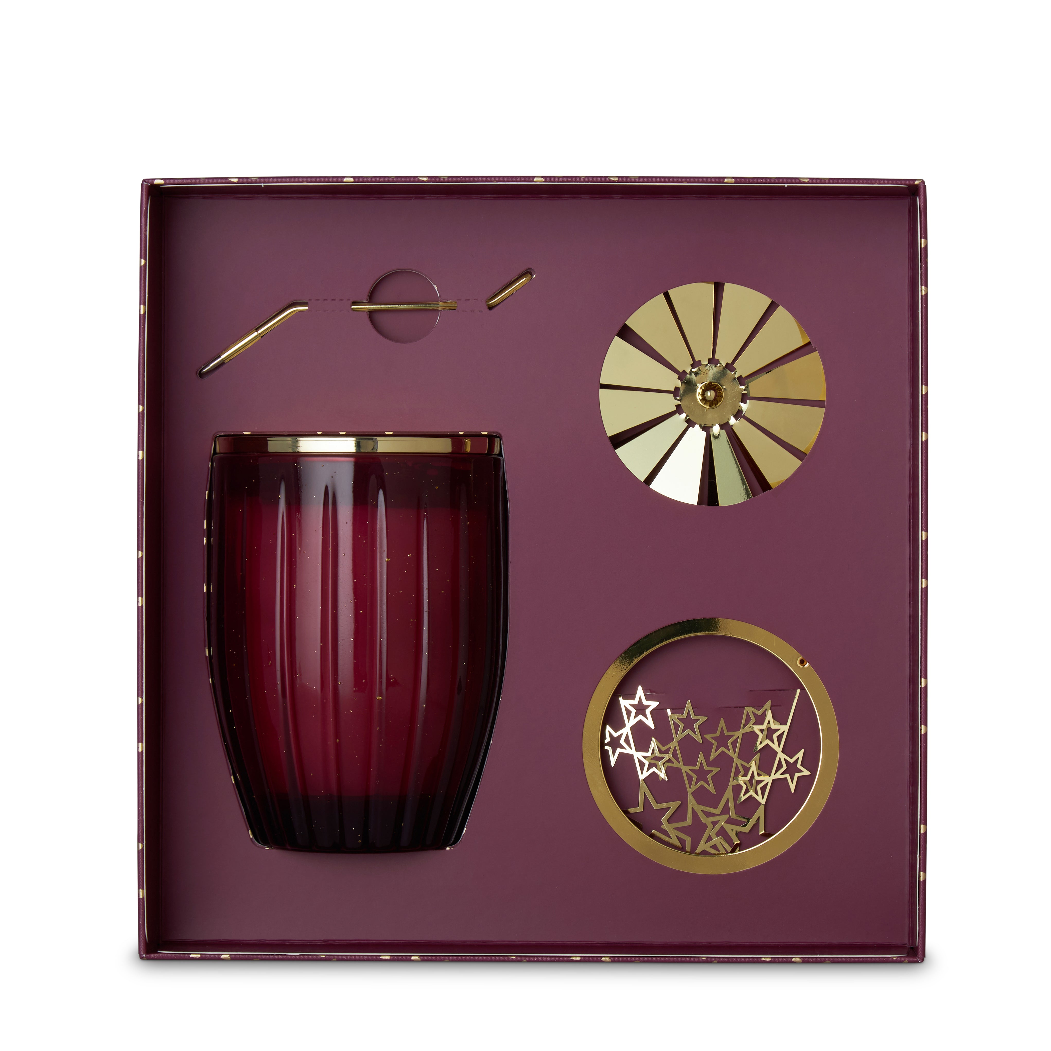 Carousel Gift Set - Champagne and Red Raspberries Large Soy Candle