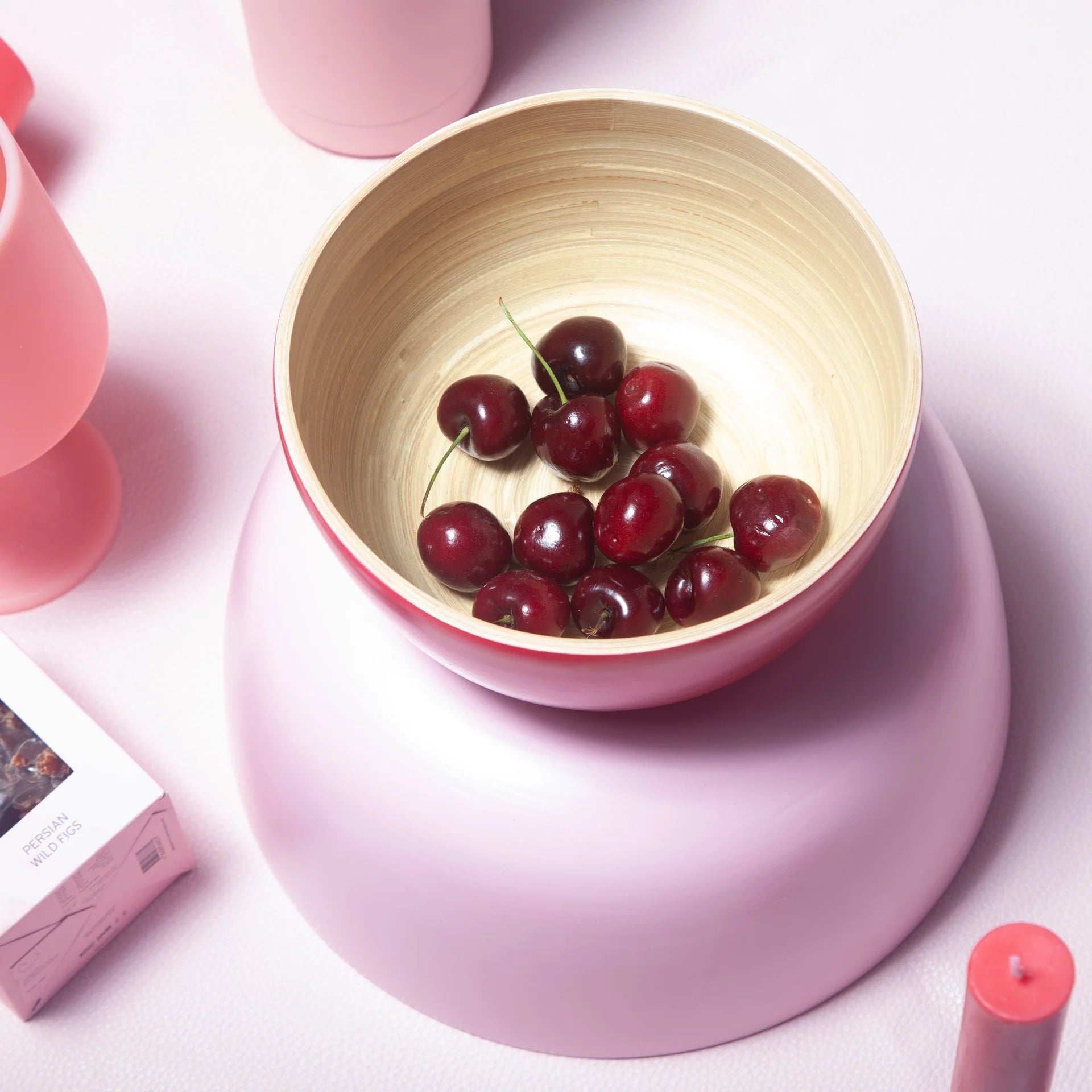 Bebb - Biodegradable Bamboo Bowl - Cherry and Blush
