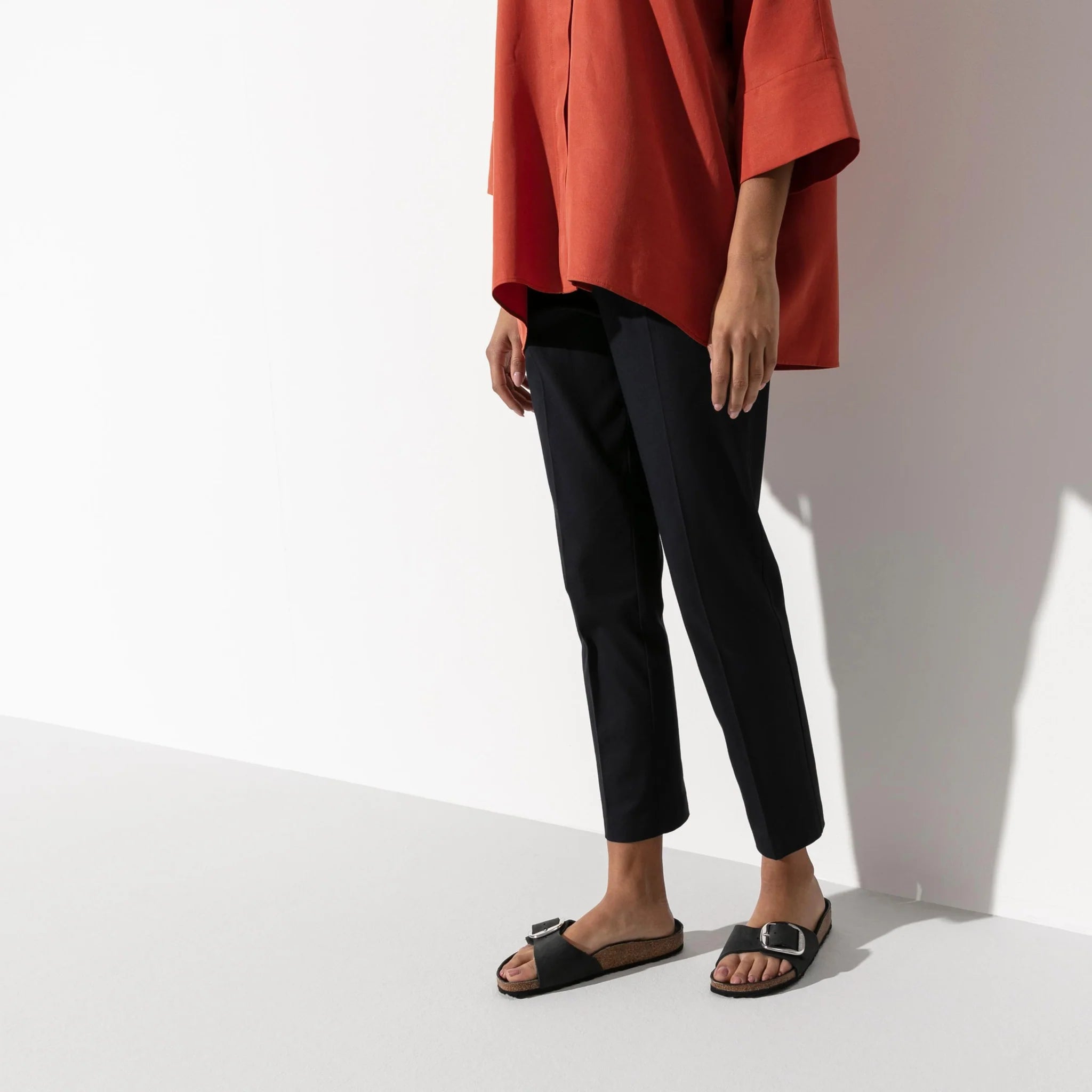 Birkenstock Madrid Big Buckle Black Oiled Leather Narrow