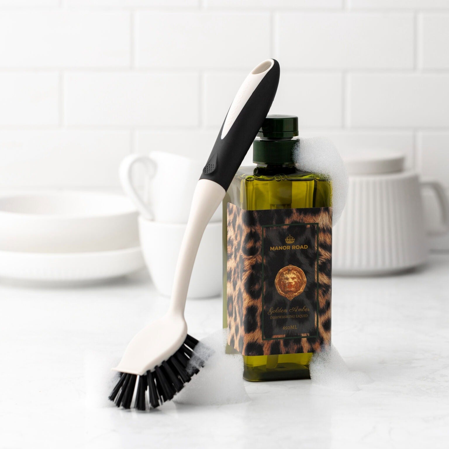 Manor Road Dish Brush - Black and Pebble