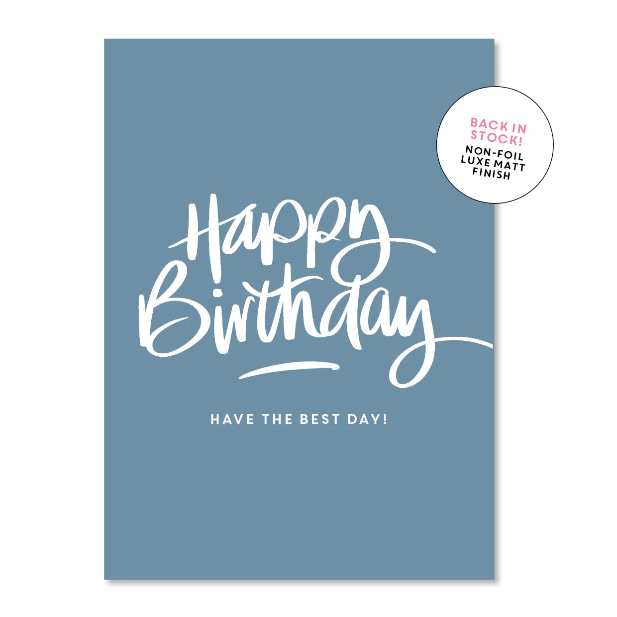 Happy Birthday Blue Script Greeting Card