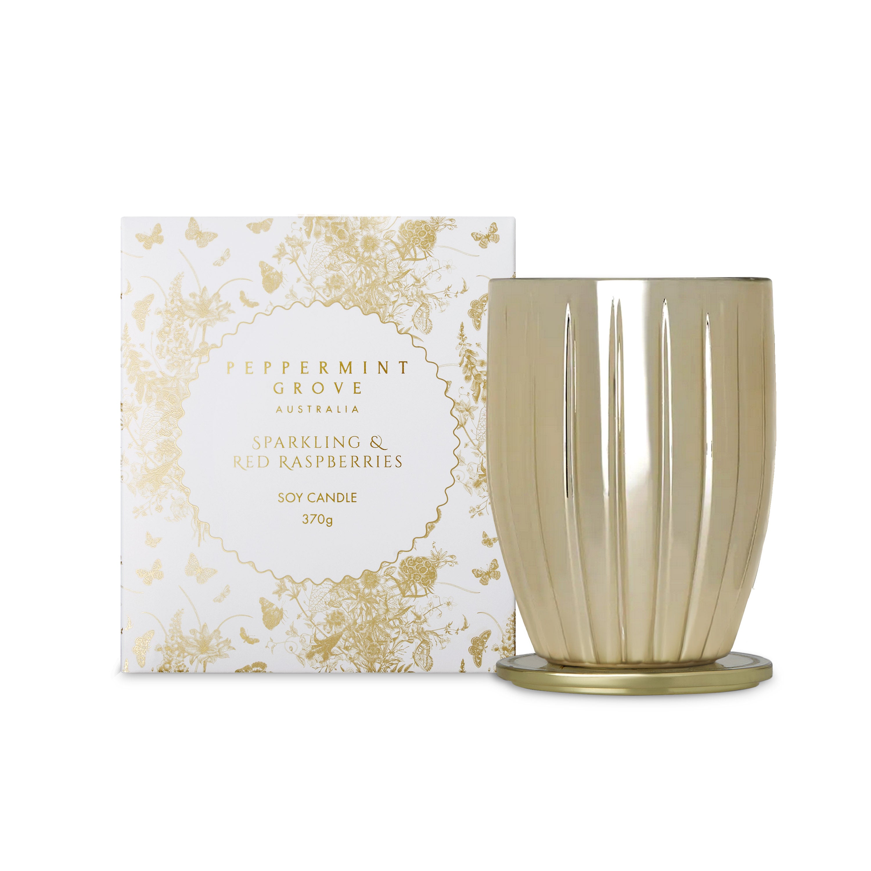 Sparkling and Red Raspberries Soy Candle 370g