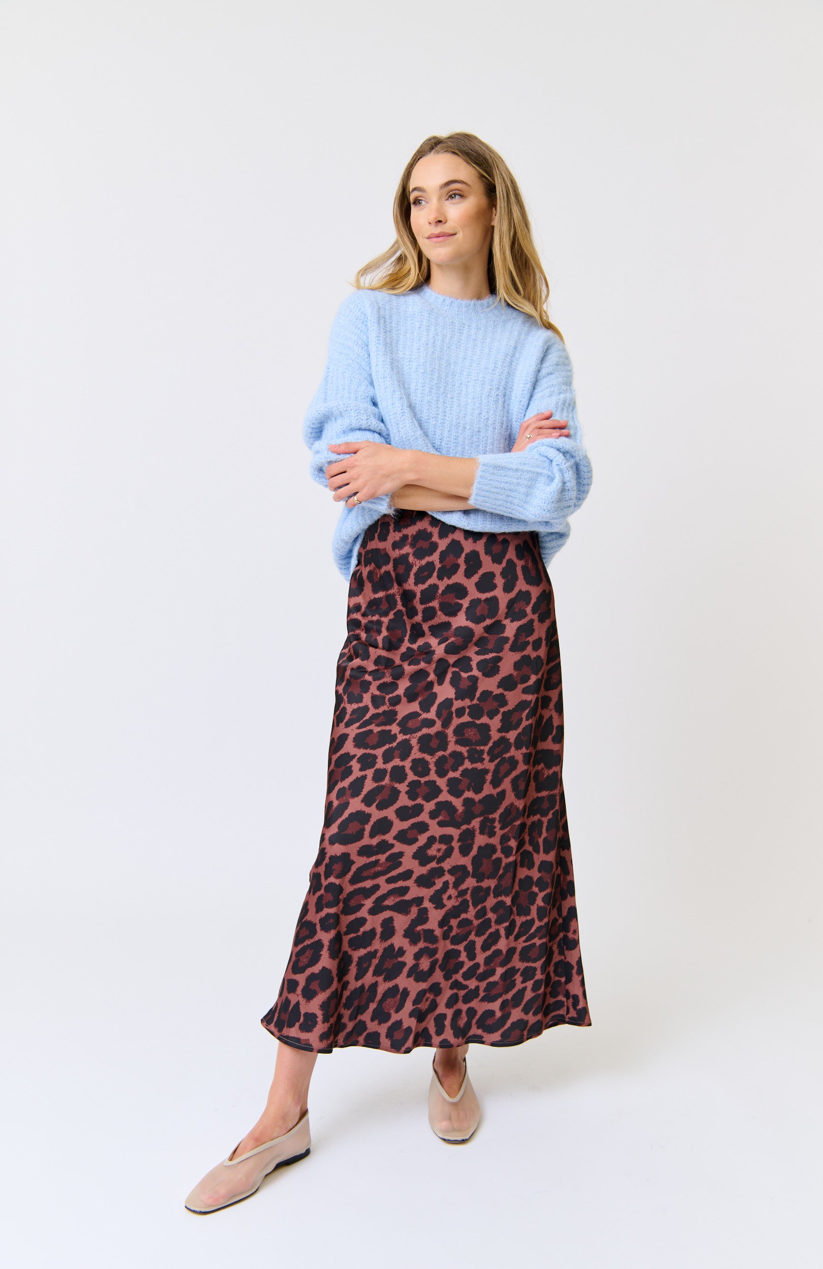 Millie Slip Skirt - Coco Leopard
