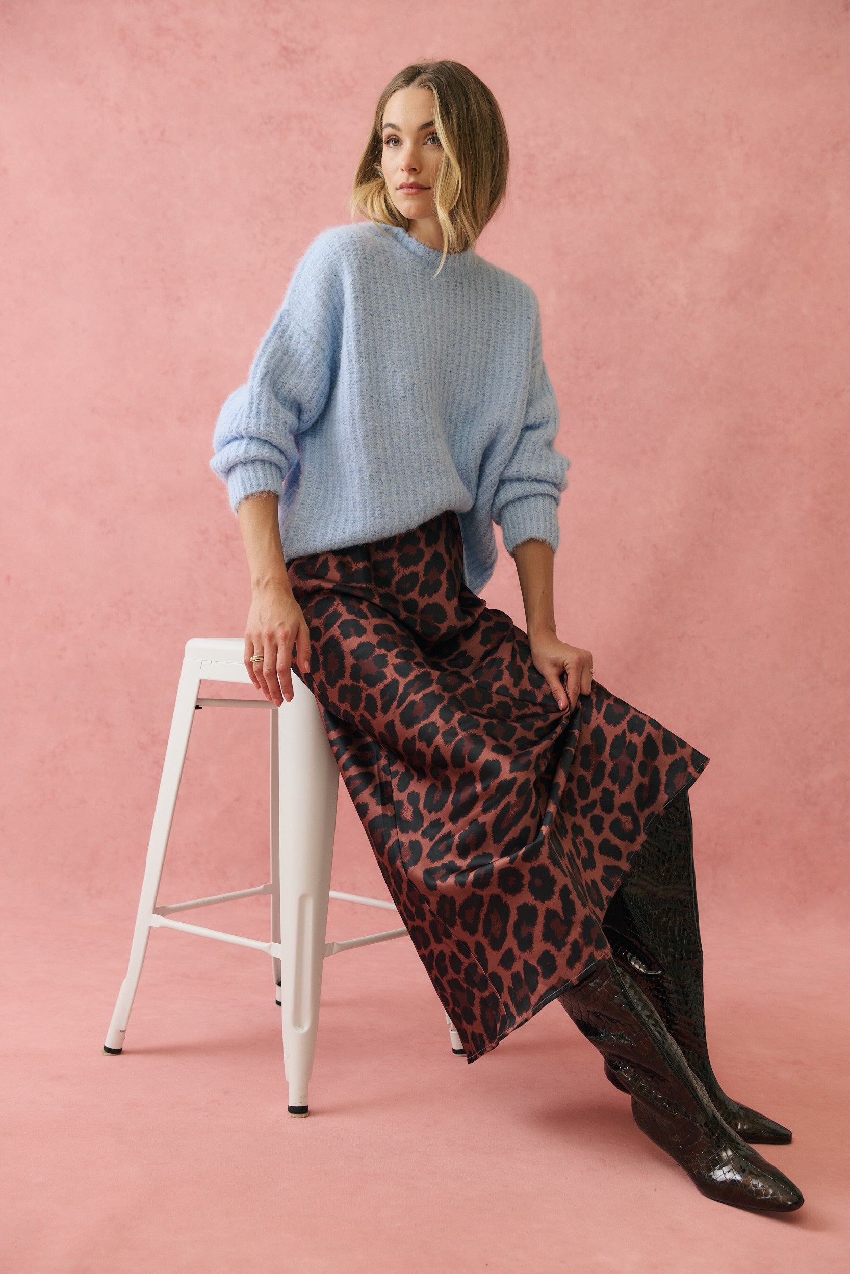 Millie Slip Skirt - Coco Leopard