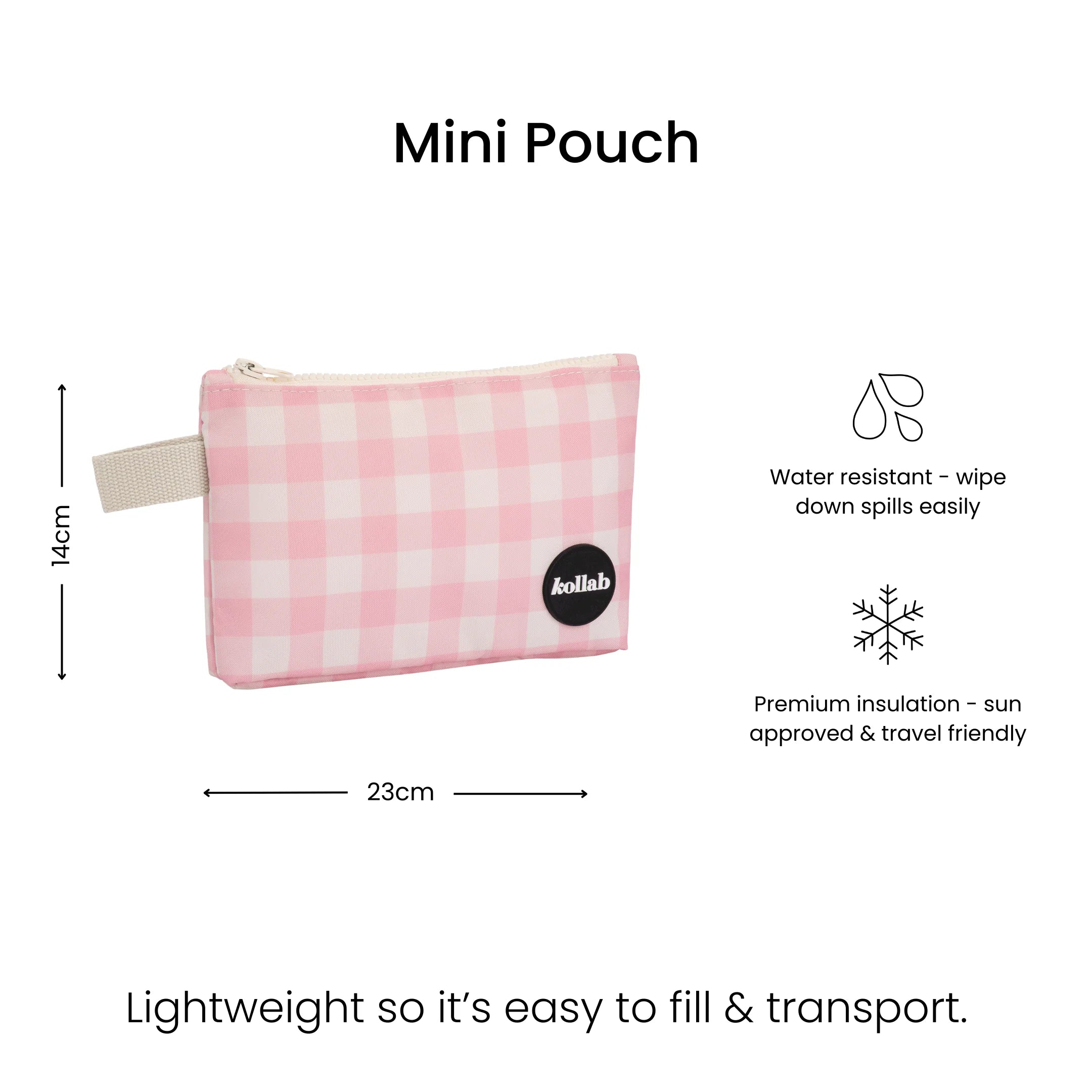 Mini Pouch - Candy Pink Check