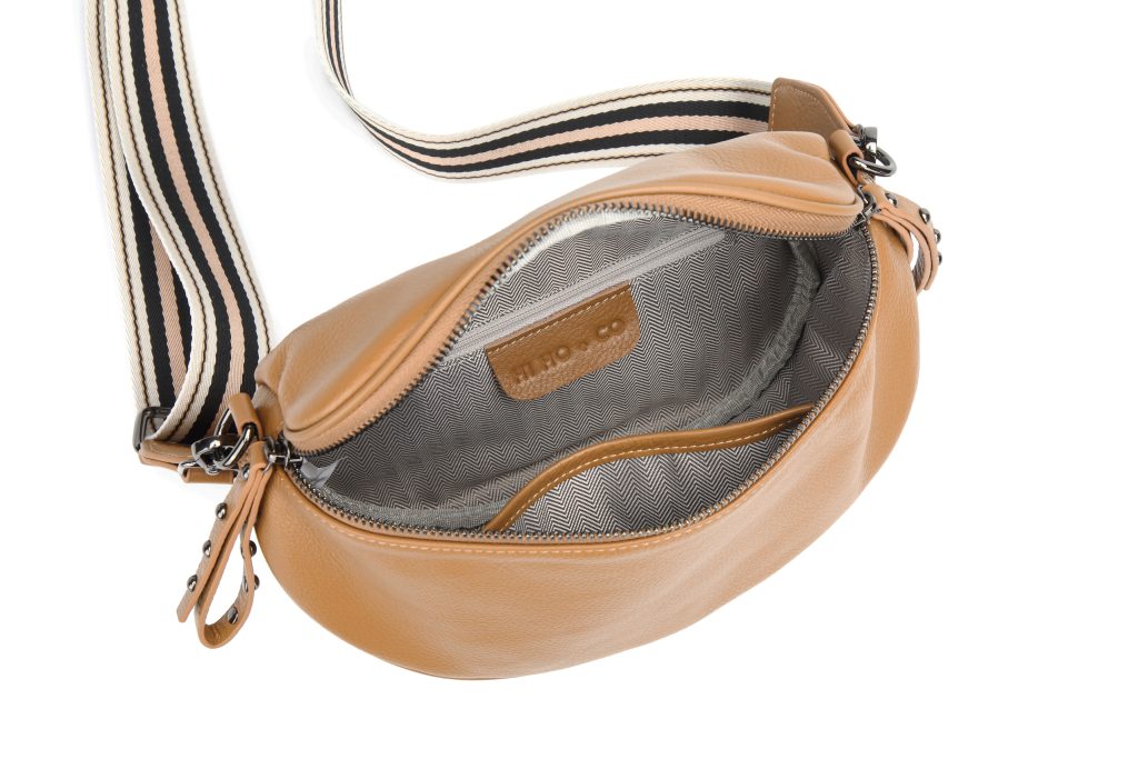 Obsessed Camel/Gunmetal Bag