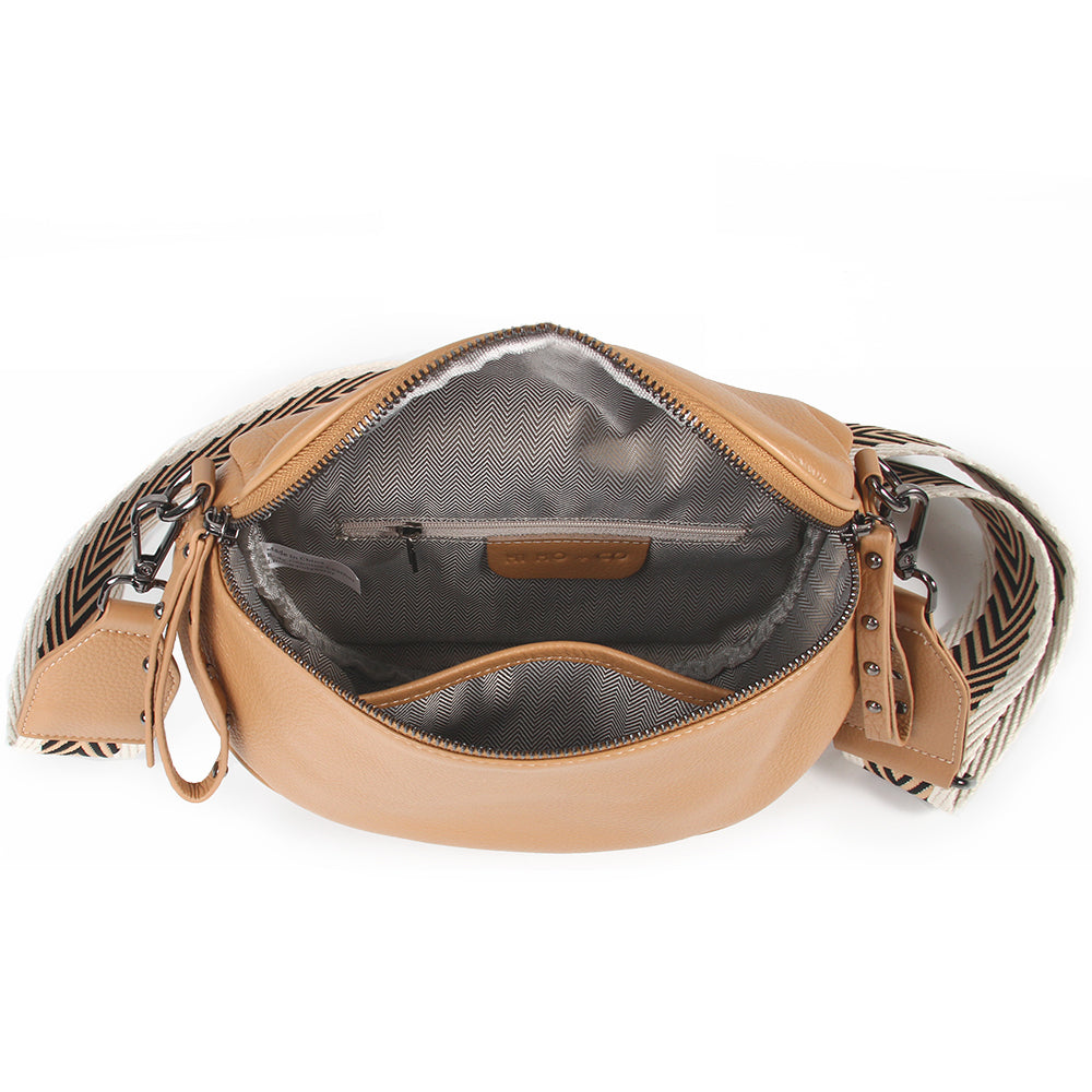 Obsessed Camel/Gunmetal Bag