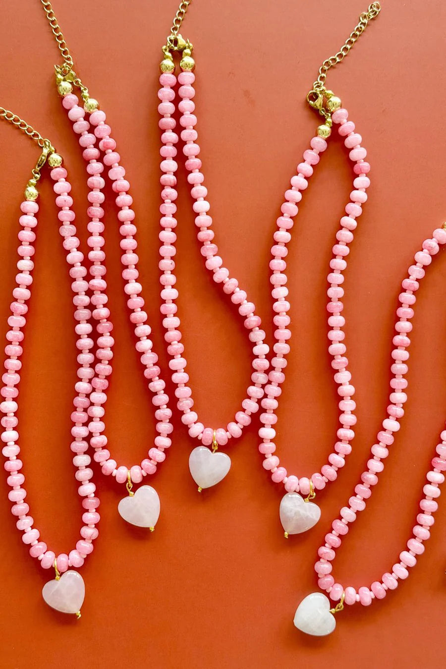 Oversized Jade Pink Gem Necklace