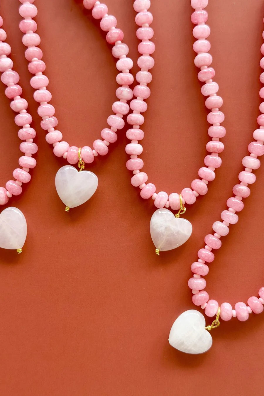 Oversized Jade Pink Gem Necklace