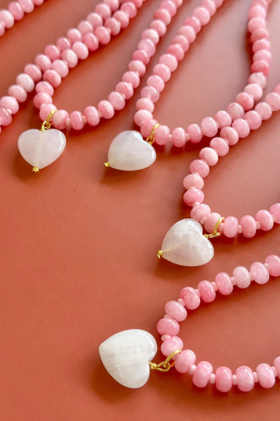 Oversized Jade Pink Gem Necklace