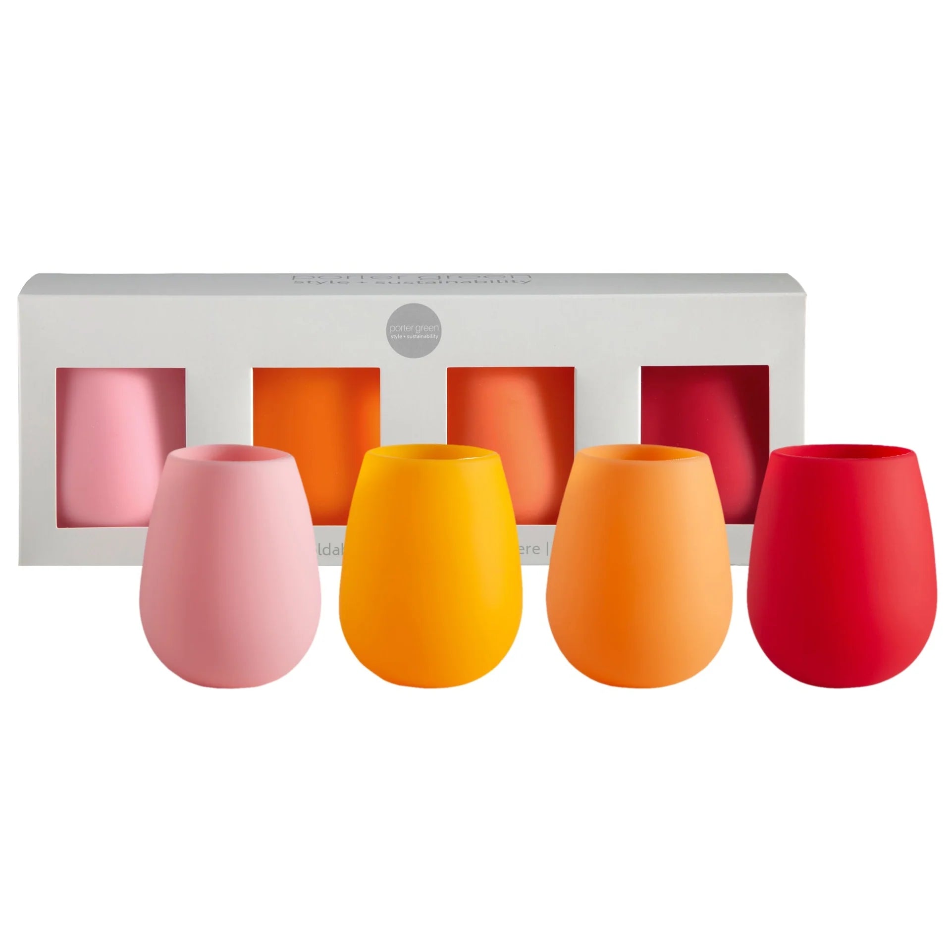 Fegg - Silicone Unbreakable Glasses - Sunset - Set of 4