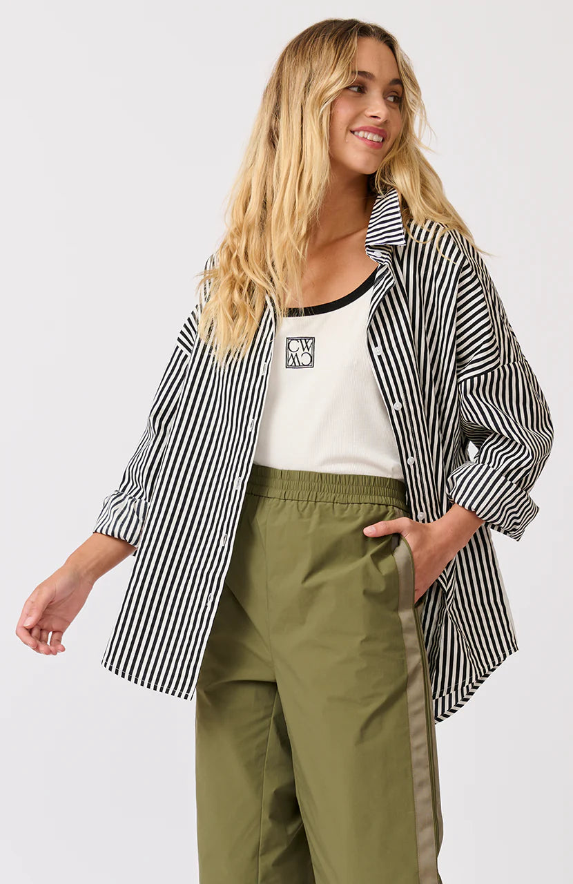 Tammy Shirt -Black White Stripe