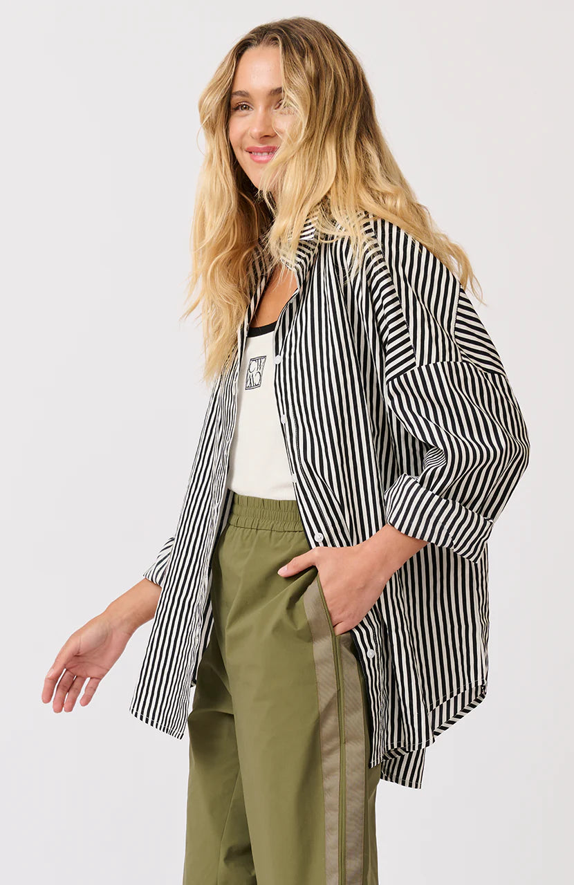 Tammy Shirt -Black White Stripe