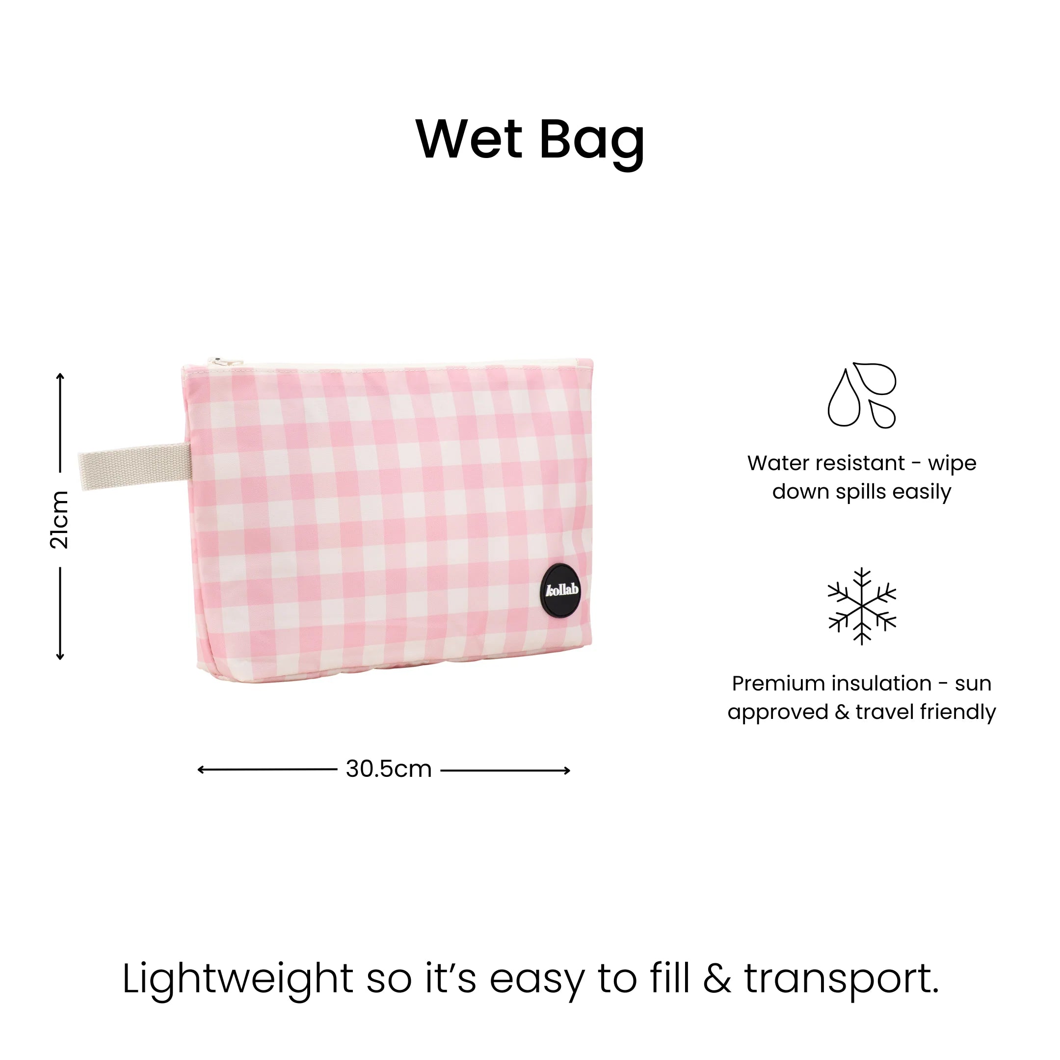 Wet Bag - Candy Pink Check