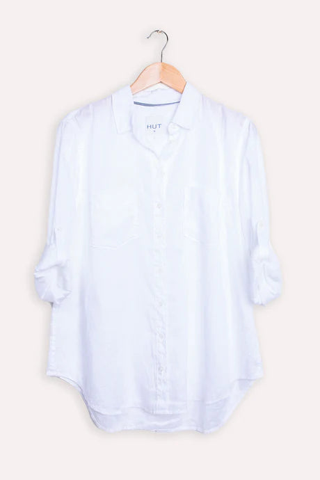 Boyfriend Linen Shirt White