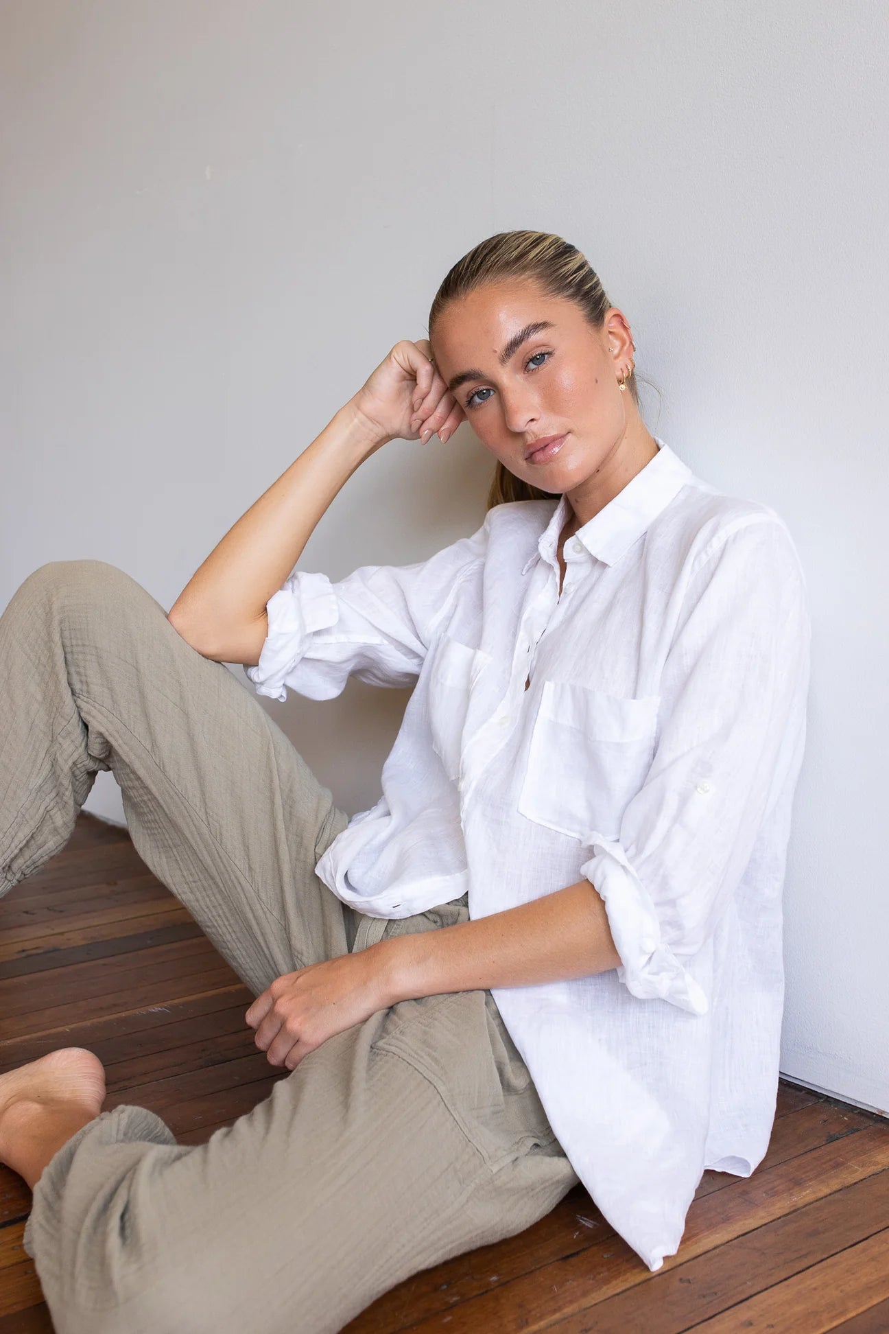 Boyfriend Linen Shirt White