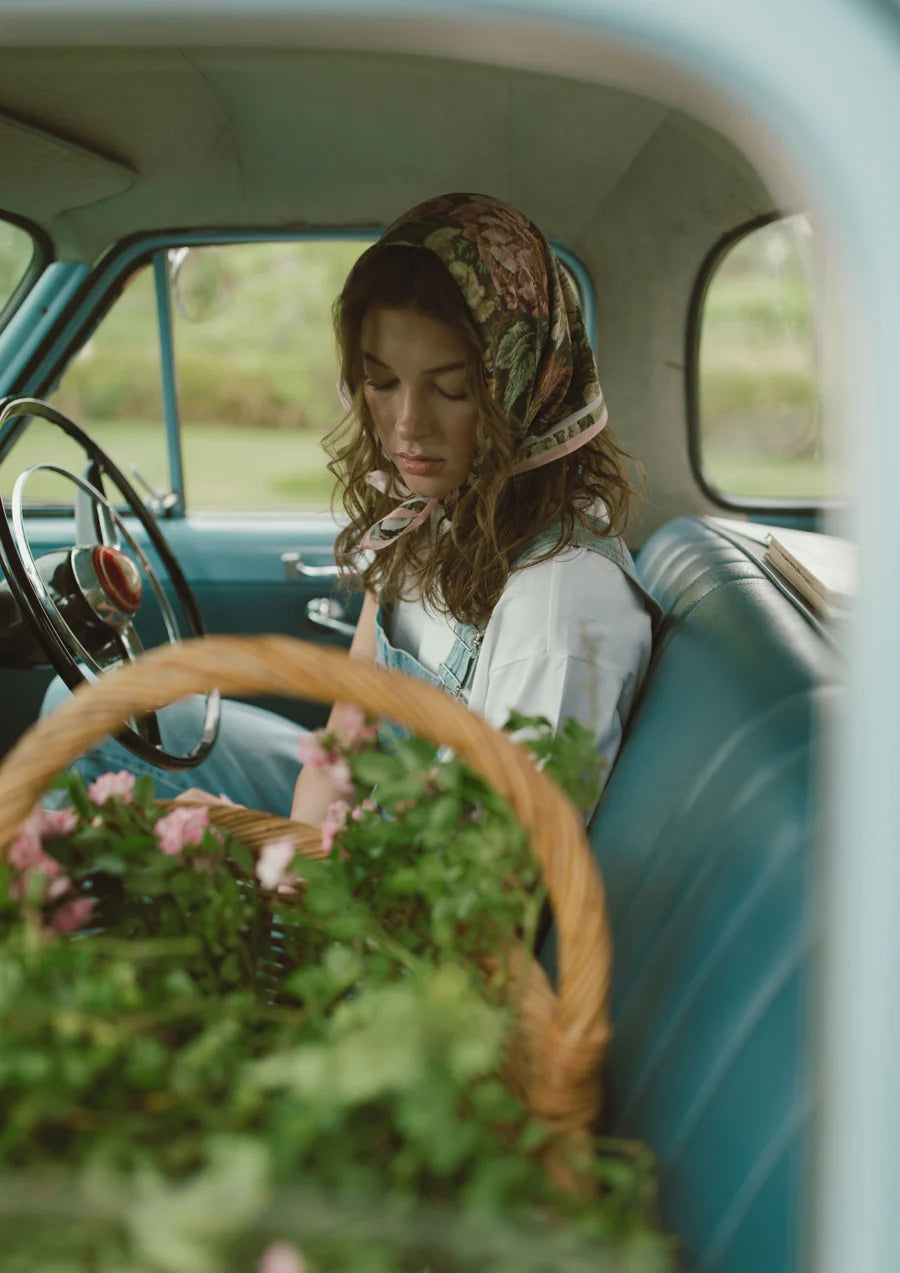 FAR MER Bloom Cotton Bandana Scarf