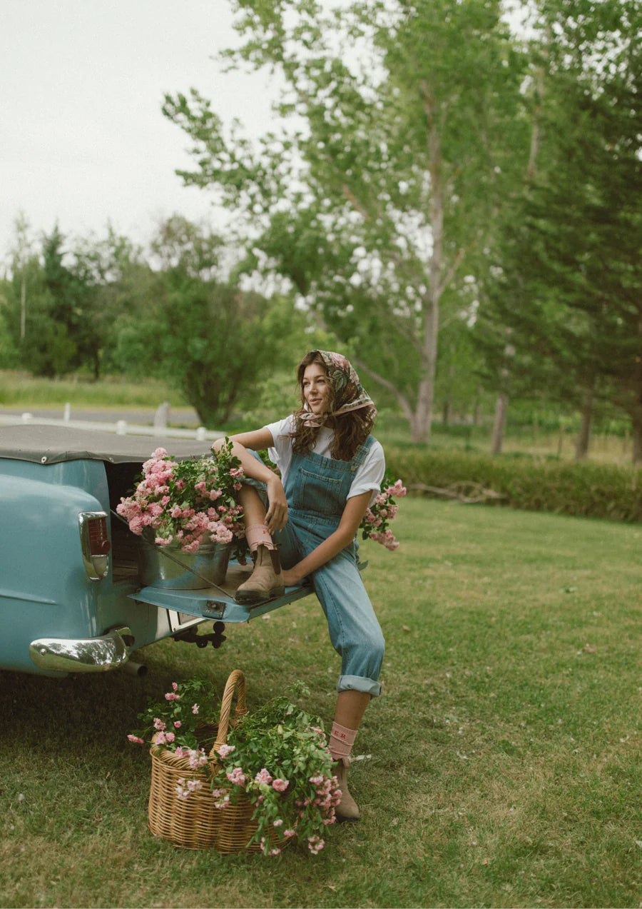 FAR MER Bloom Cotton Bandana Scarf