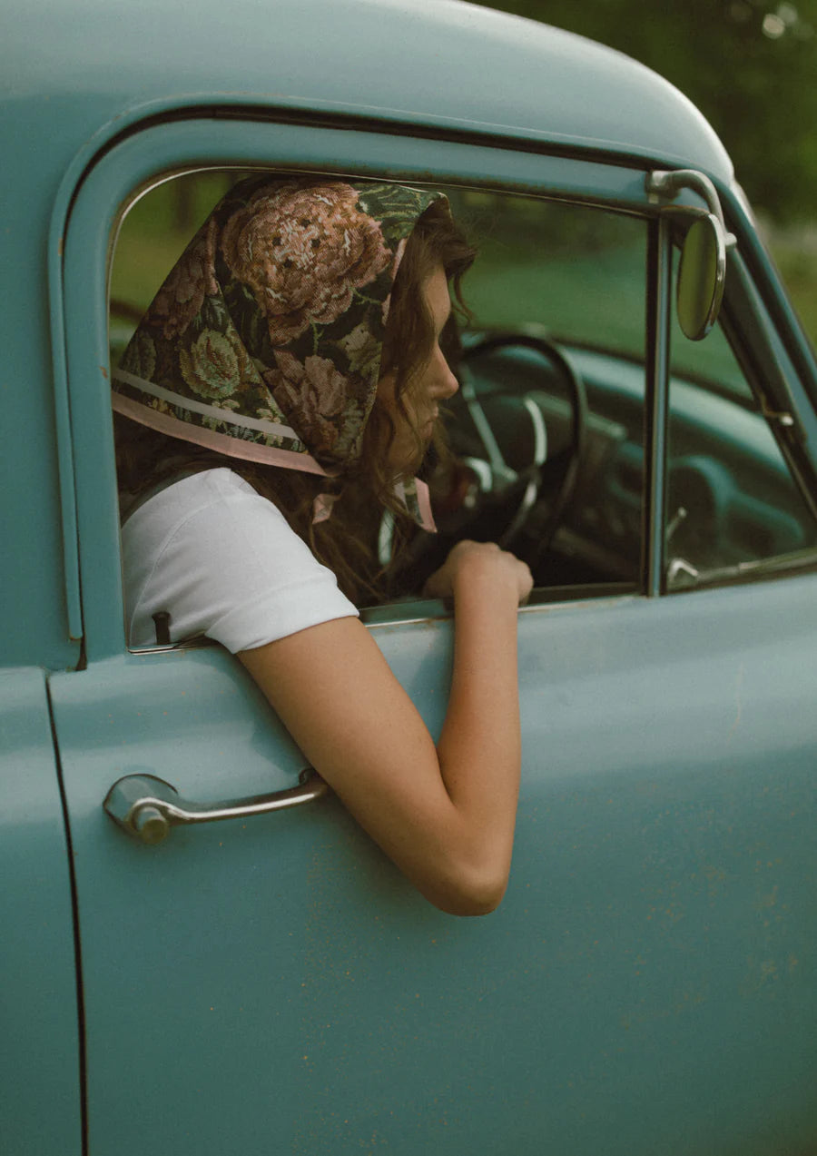 FAR MER Bloom Cotton Bandana Scarf