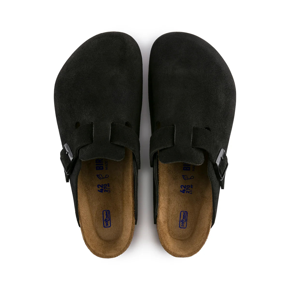 Birkenstock Boston SFB Black Suede Leather - Narrow