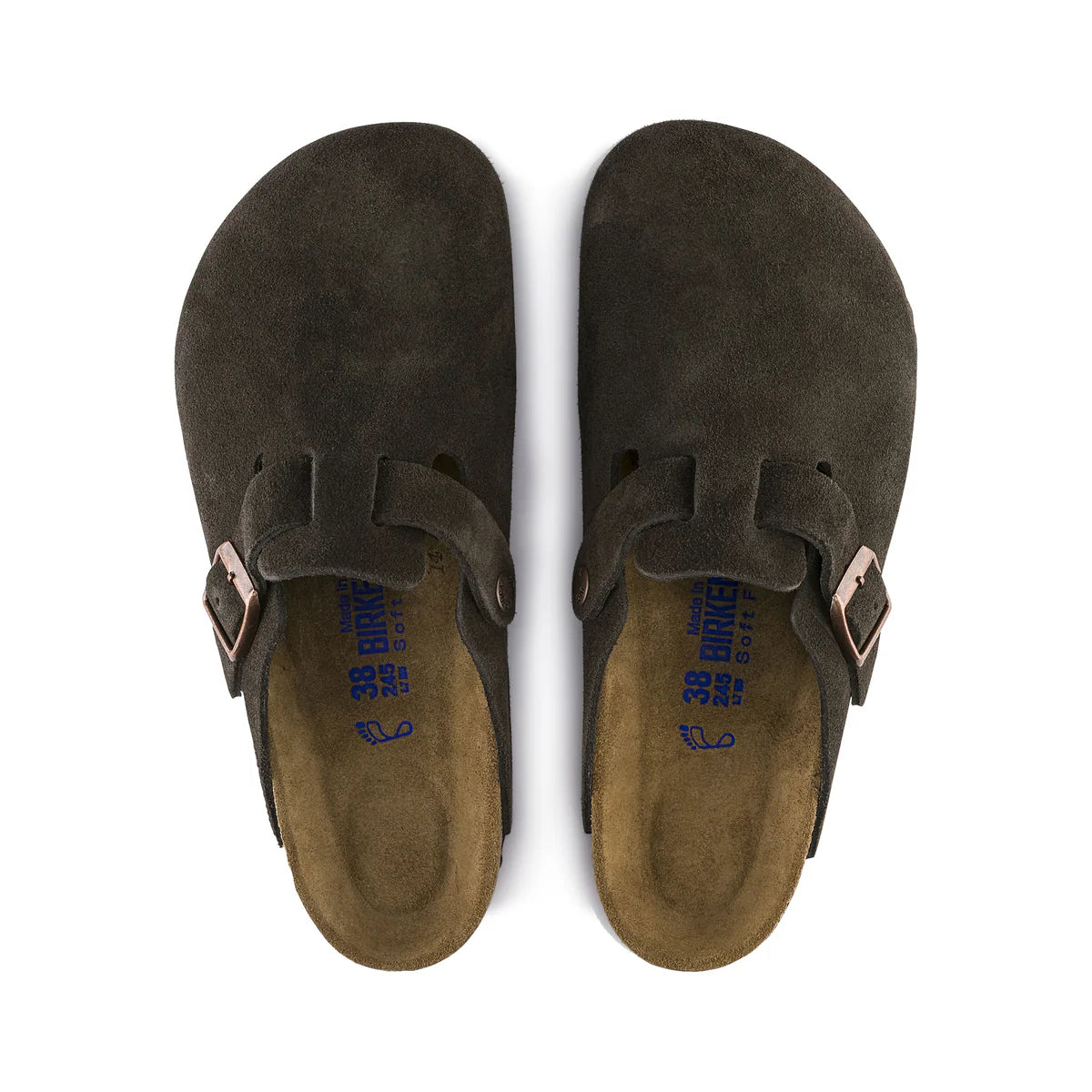 Birkenstock Boston SFB Mocca Suede Leather - Narrow