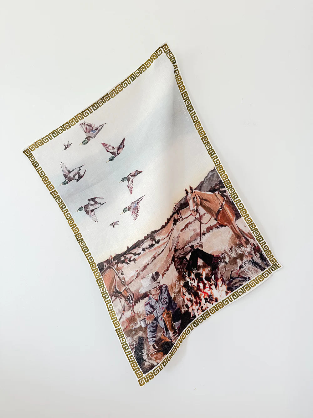 Cowboy Camp Linen Tea Towel