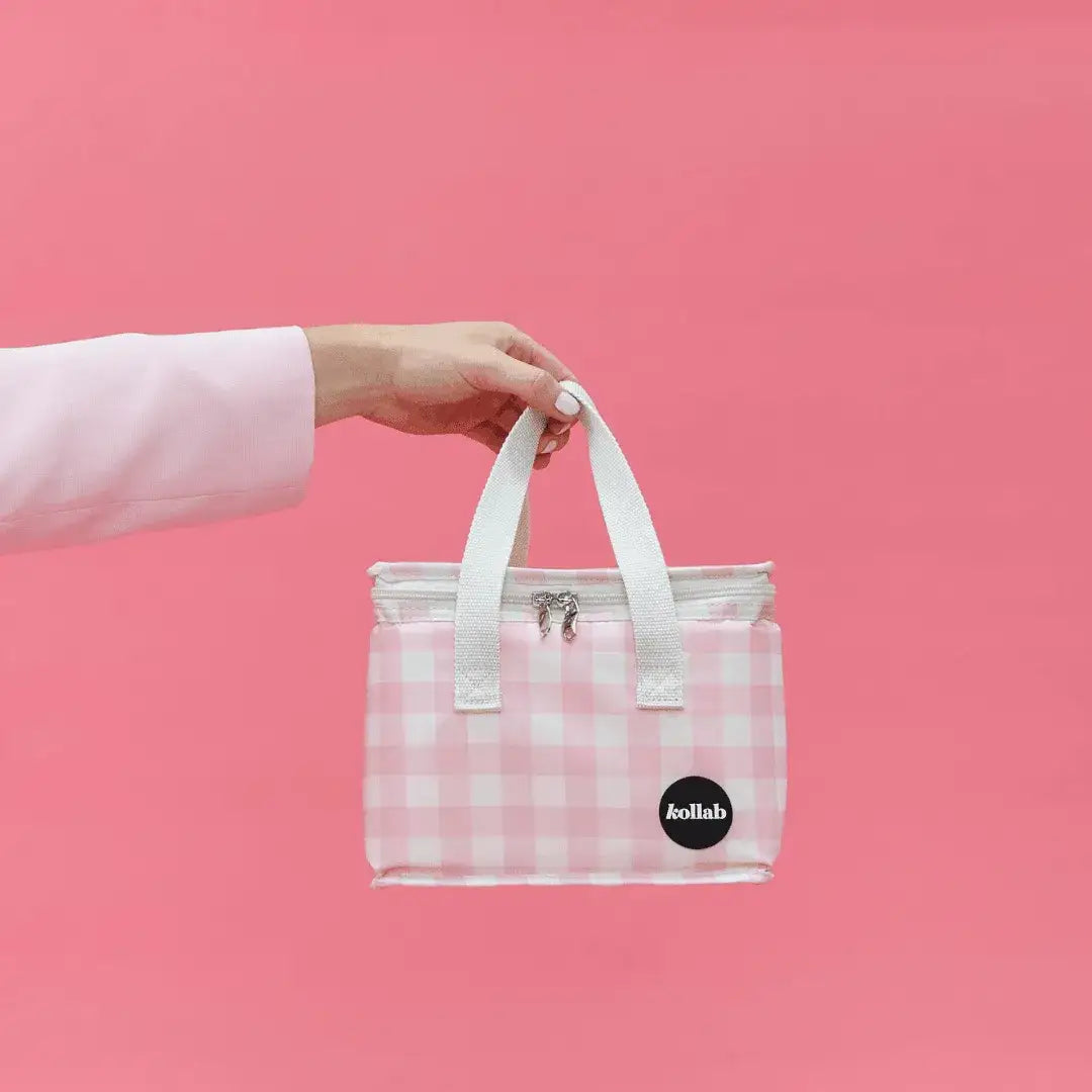 Lunch Cooler Bag - Candy Pink Check