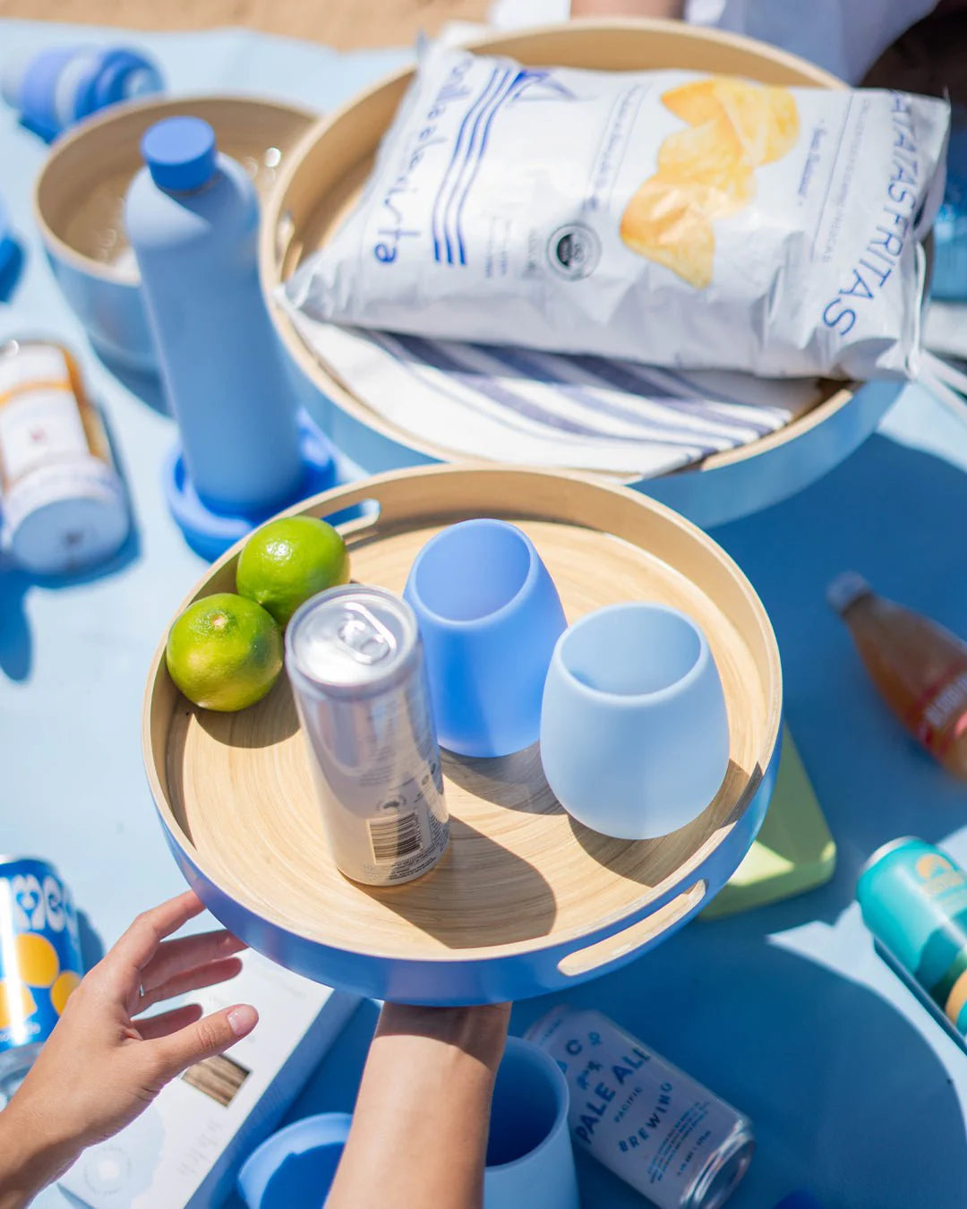 Sebss Large - Biodegradable Bamboo Tray - Sky