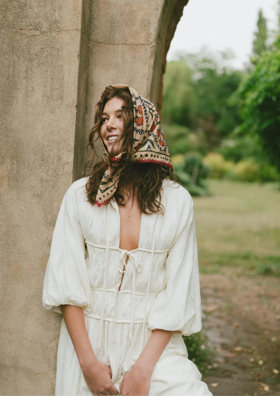 FAR MER Wallflower Cotton Bandana Scarf